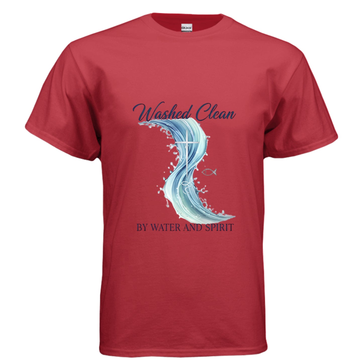 Washed Clean Faith T-Shirt (Baptism) RED Salvation Clothing and Accessories Apparel