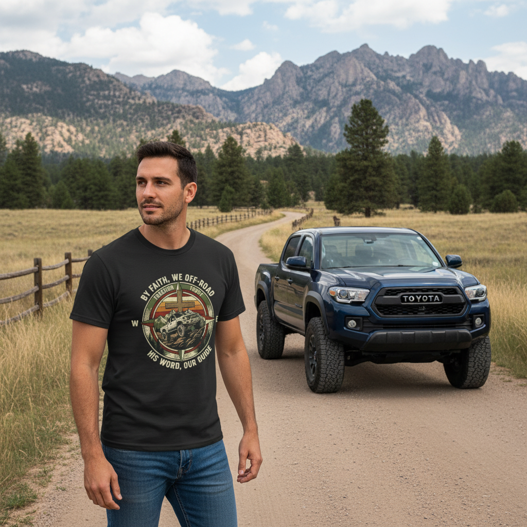 By Faith We Off-Road Faith T-Shirt Salvation Clothing and Accessories Apparel
