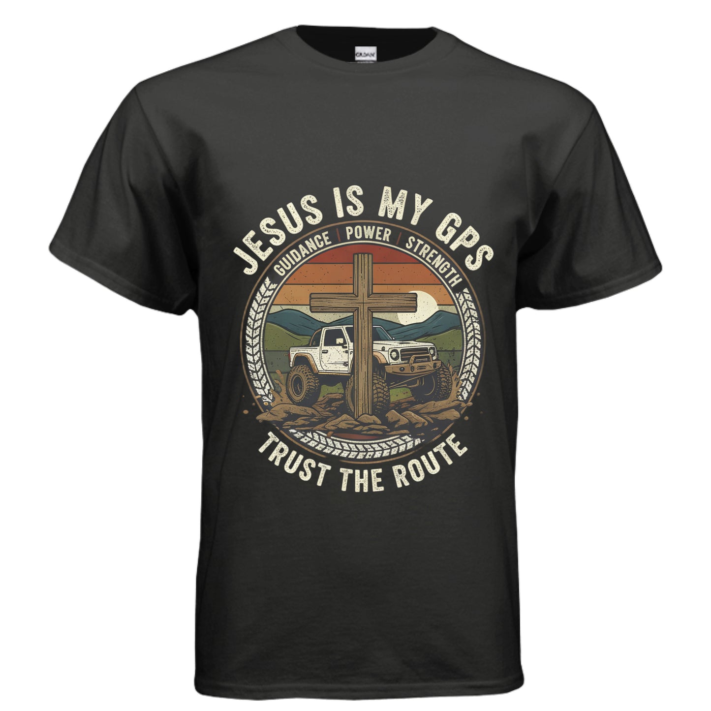 Jesus is my GPS Faith T-Shirt BLACK Salvation Clothing and Accessories Apparel