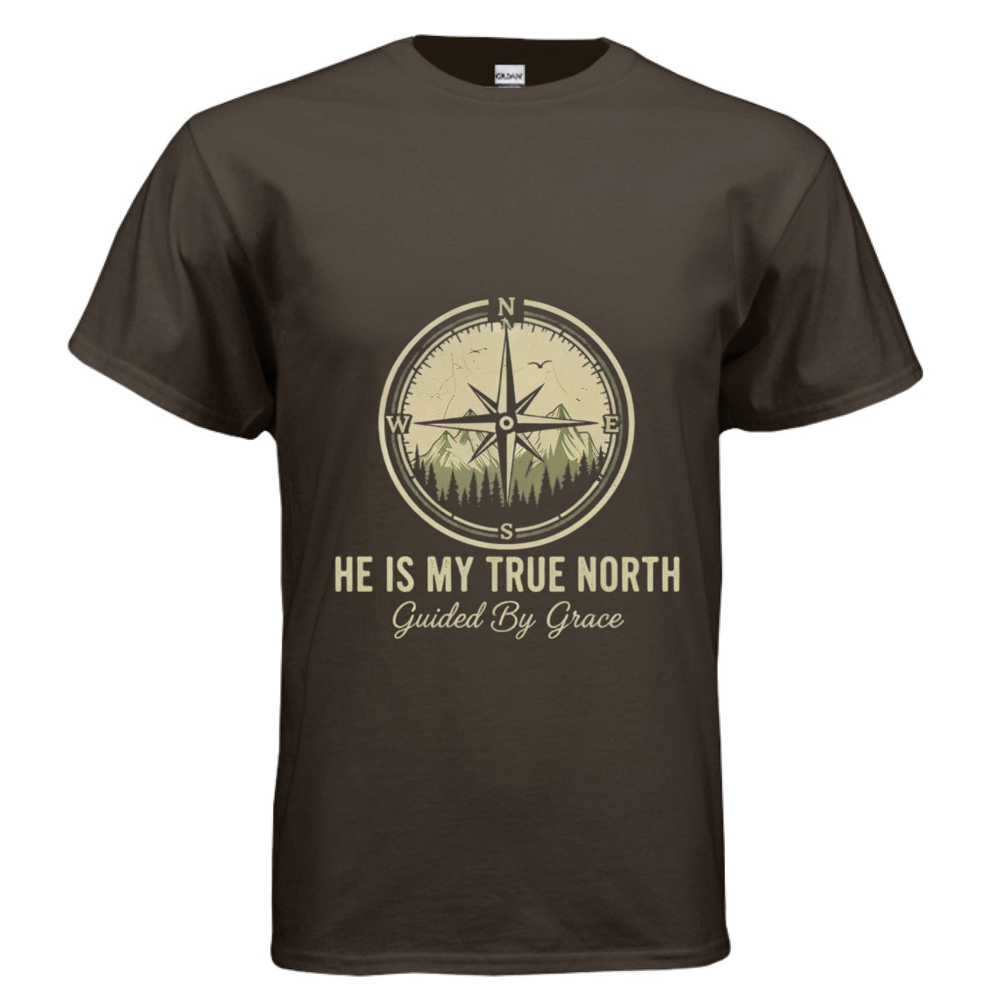 He is My True North Faith T-Shirt DARK CHOCOLATE Salvation Clothing and Accessories Apparel