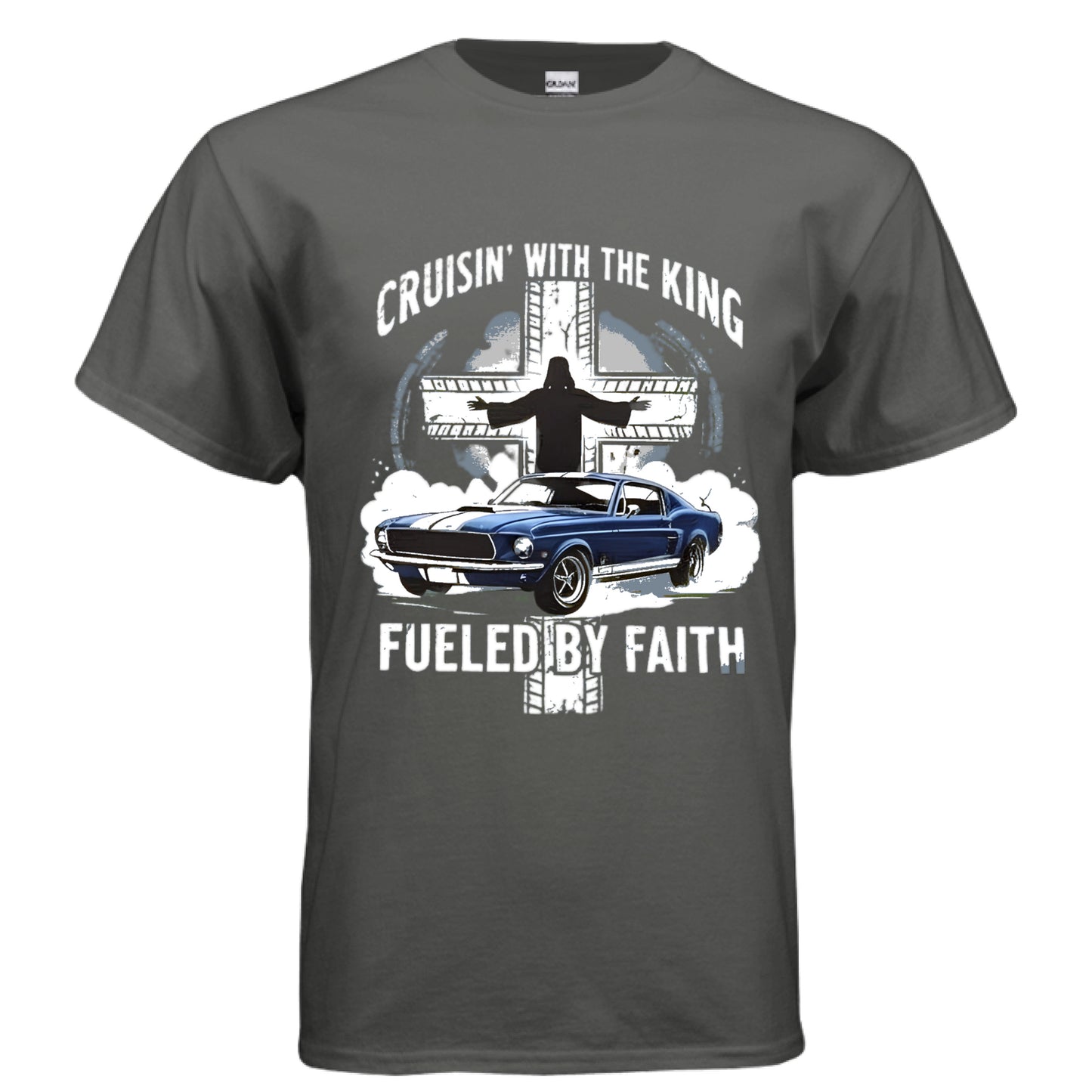 Cruising with the King Faith T-Shirt CHARCOAL Salvation Clothing and Accessories Apparel