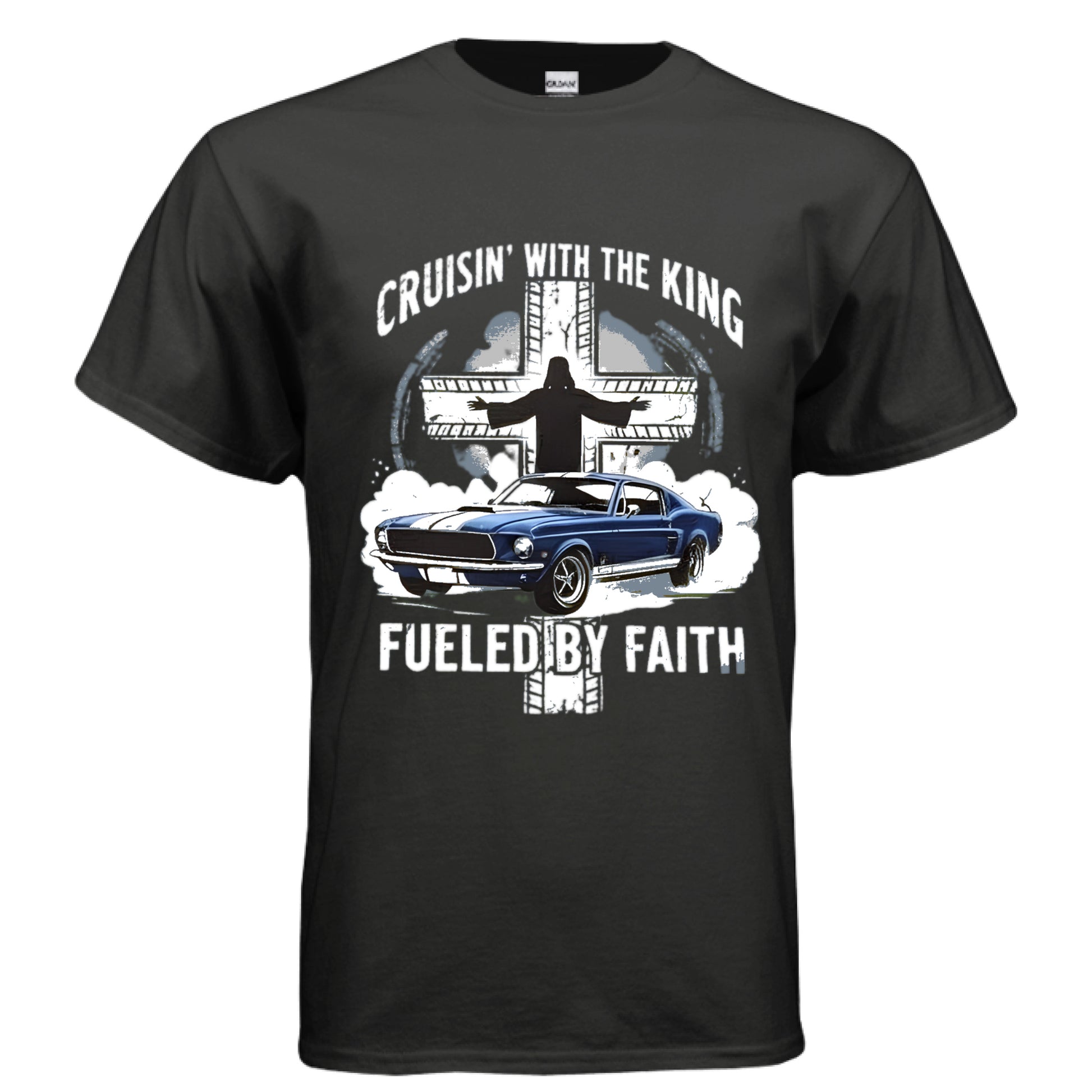 Cruising with the King Faith T-Shirt BLACK Salvation Clothing and Accessories Apparel