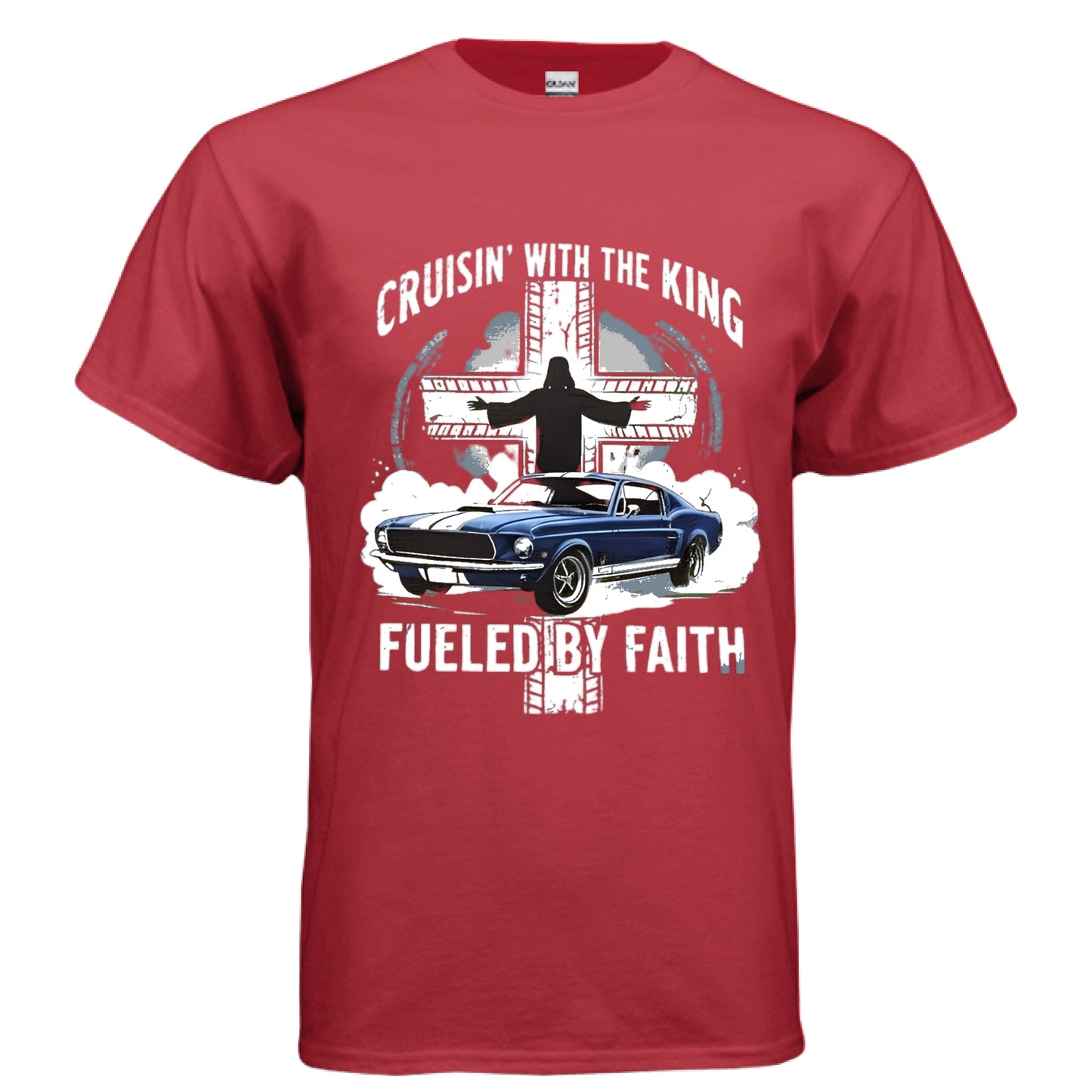 Cruising with the King Faith T-Shirt RED Salvation Clothing and Accessories Apparel