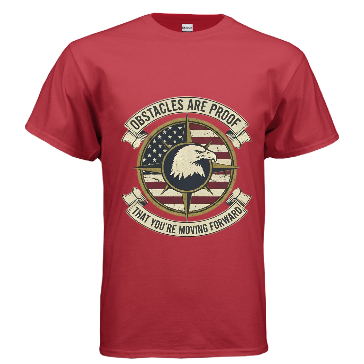 Obstacles are Proof Patriot T-Shirt RED Salvation Clothing and Accessories Apparel