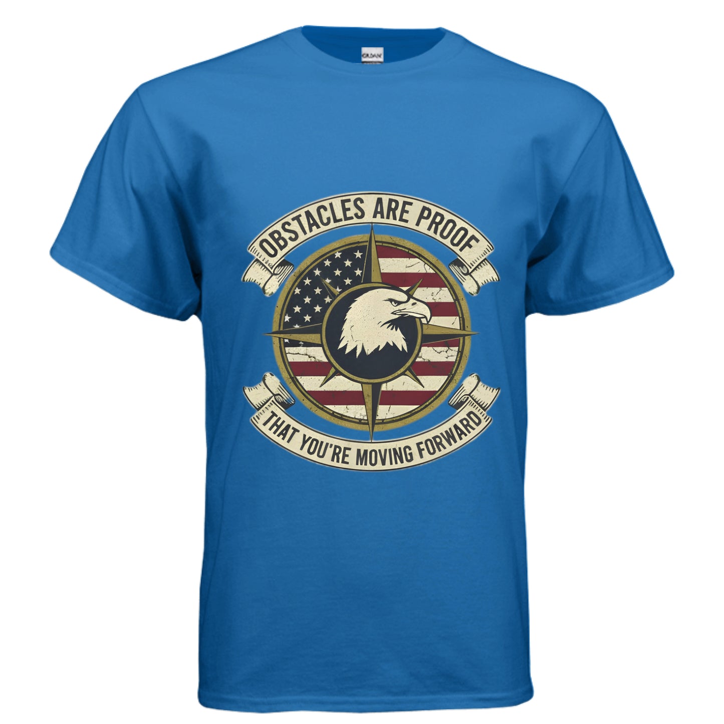 Obstacles are Proof Patriot T-Shirt ROYAL Salvation Clothing and Accessories Apparel