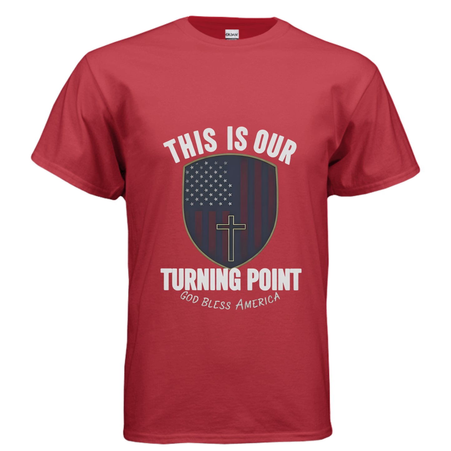 This is our Turning Point Patriot T-Shirt RED Salvation Clothing and Accessories Apparel