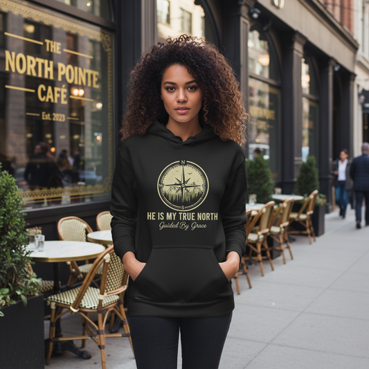 He is my True North Christian Hoodie Salvation Clothing and Accessories Apparel