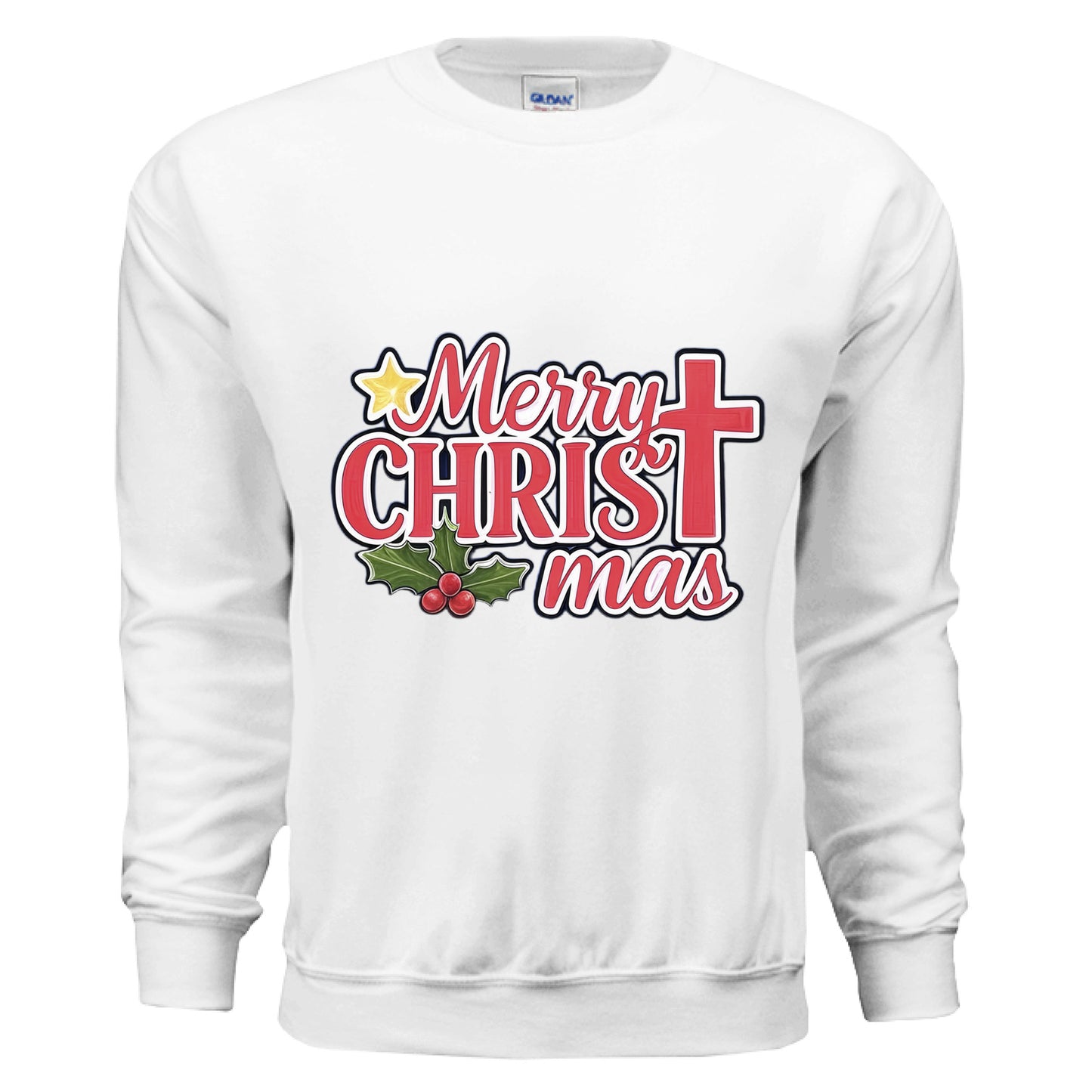 Merry Christ-Mas Faith Sweatshirt WHITE Salvation Clothing and Accessories
