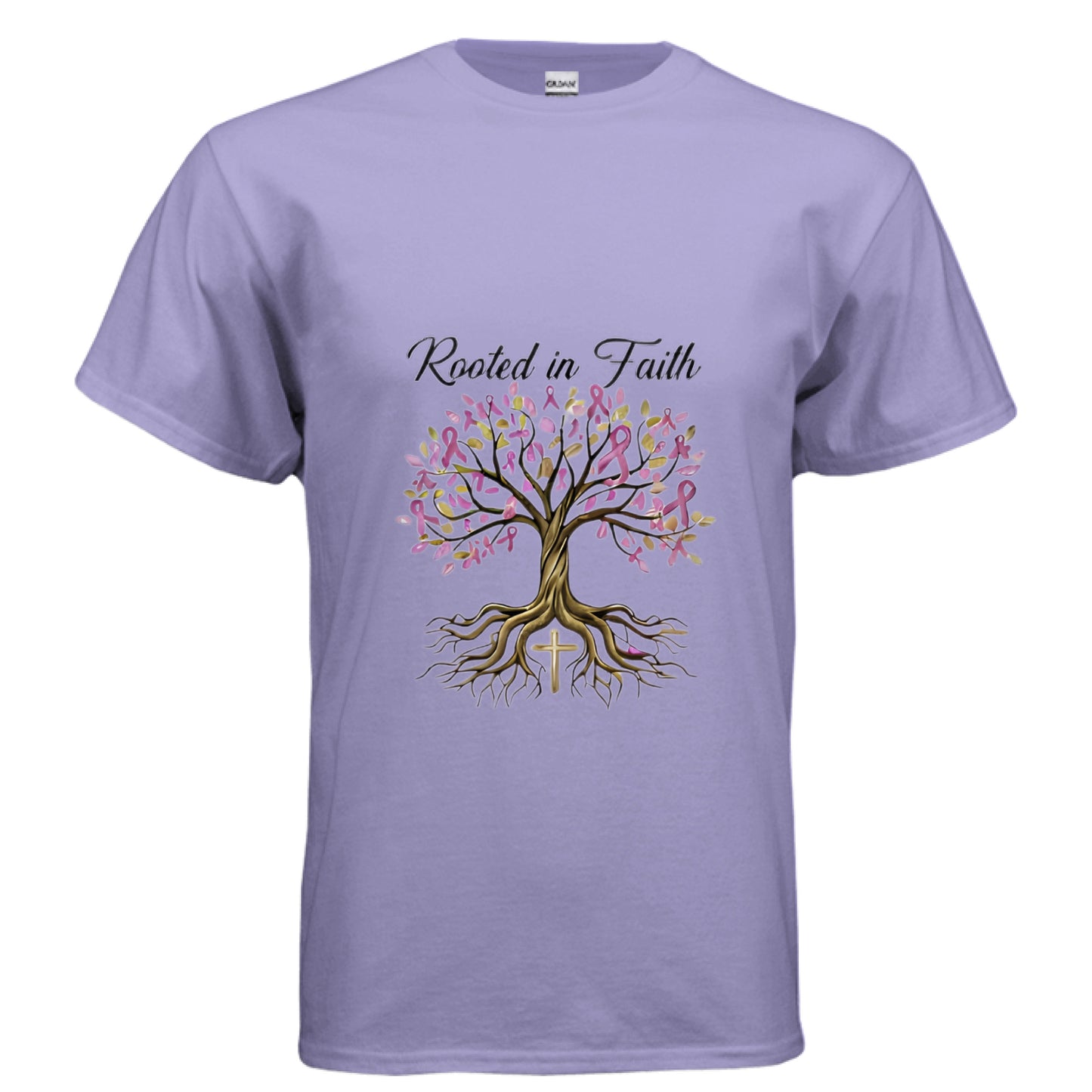 Rooted in Faith (Breast Cancer Awareness) Faith T-Shirt VIOLET Salvation Clothing and Accessories Apparel