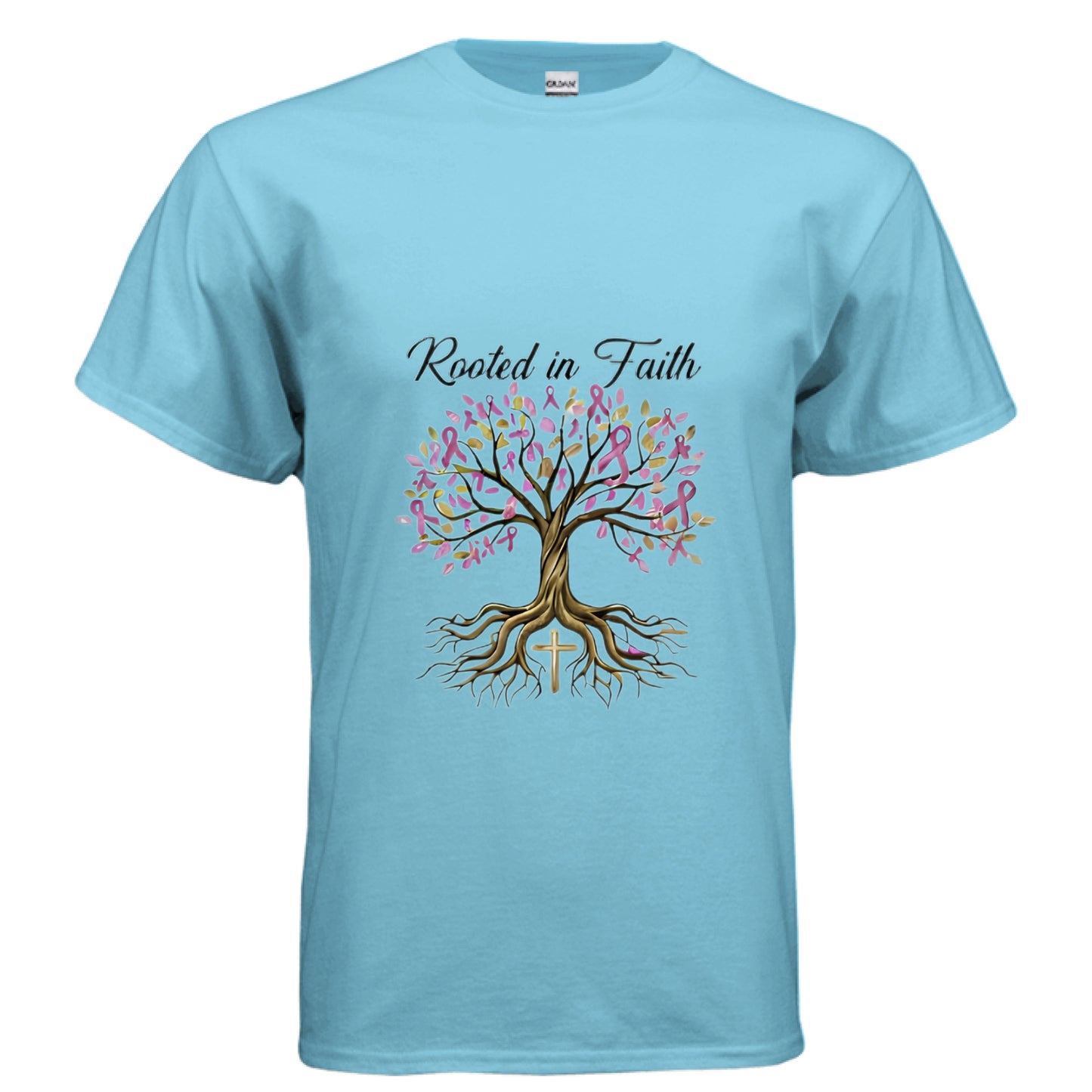 Rooted in Faith (Breast Cancer Awareness) Faith T-Shirt SKY Salvation Clothing and Accessories Apparel