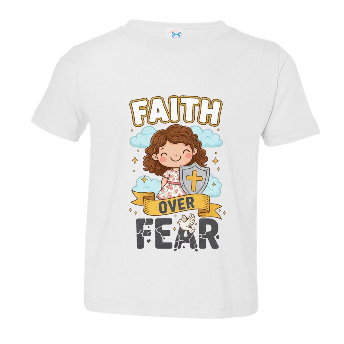 Faith over Fear Faith Girls Toddler T-Shirt WHITE Salvation Clothing and Accessories Apparel