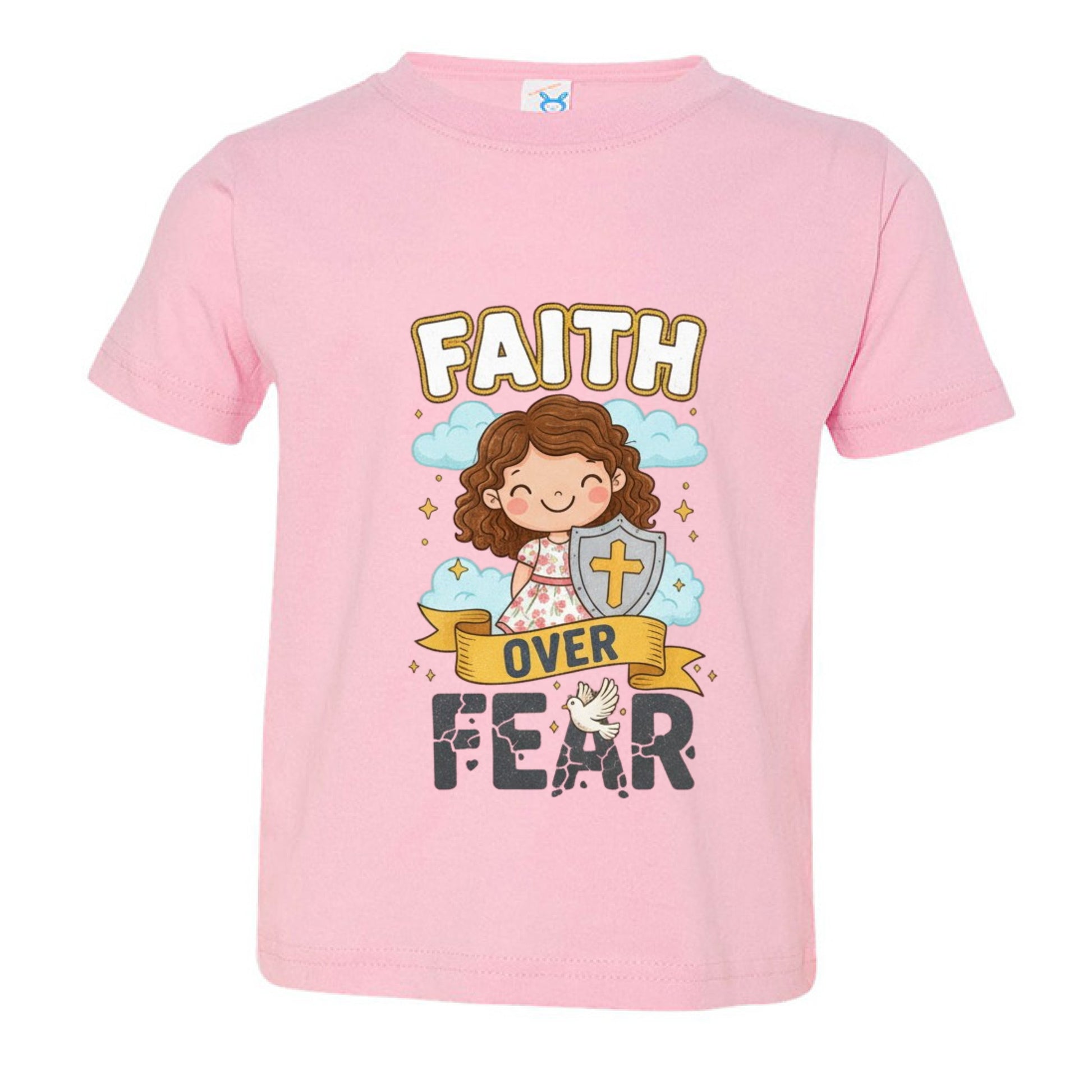 Faith over Fear Faith Girls Toddler T-Shirt PINK Salvation Clothing and Accessories Apparel