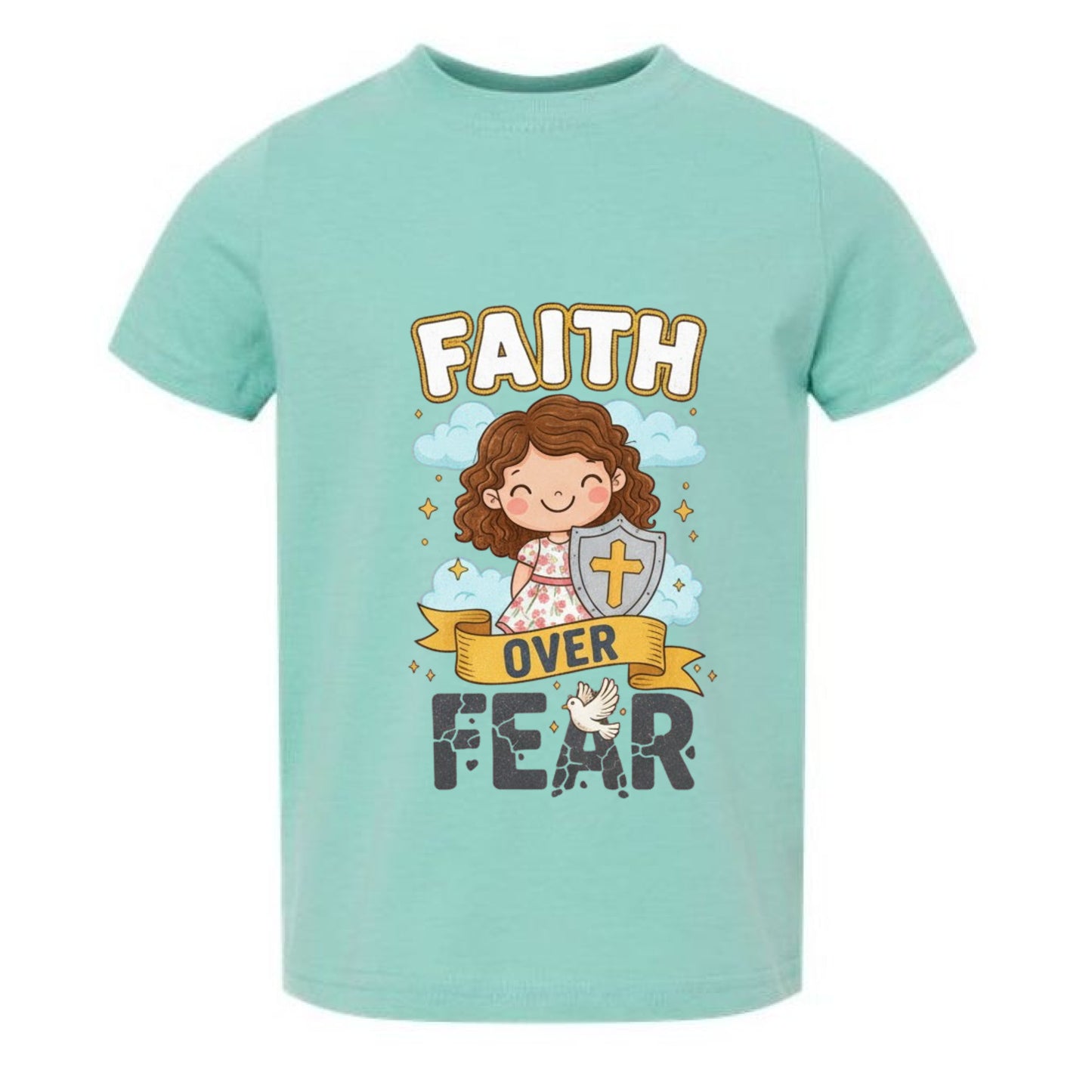 Faith over Fear Faith Girls Toddler T-Shirt Saltwater Salvation Clothing and Accessories Apparel