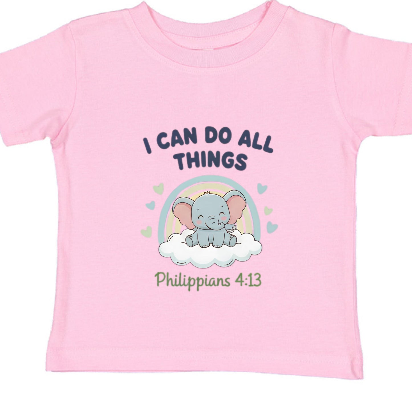 I can do all things Baby Philippians 4:13 Faith T-Shirt PINK Salvation Clothing and Accessories Apparel