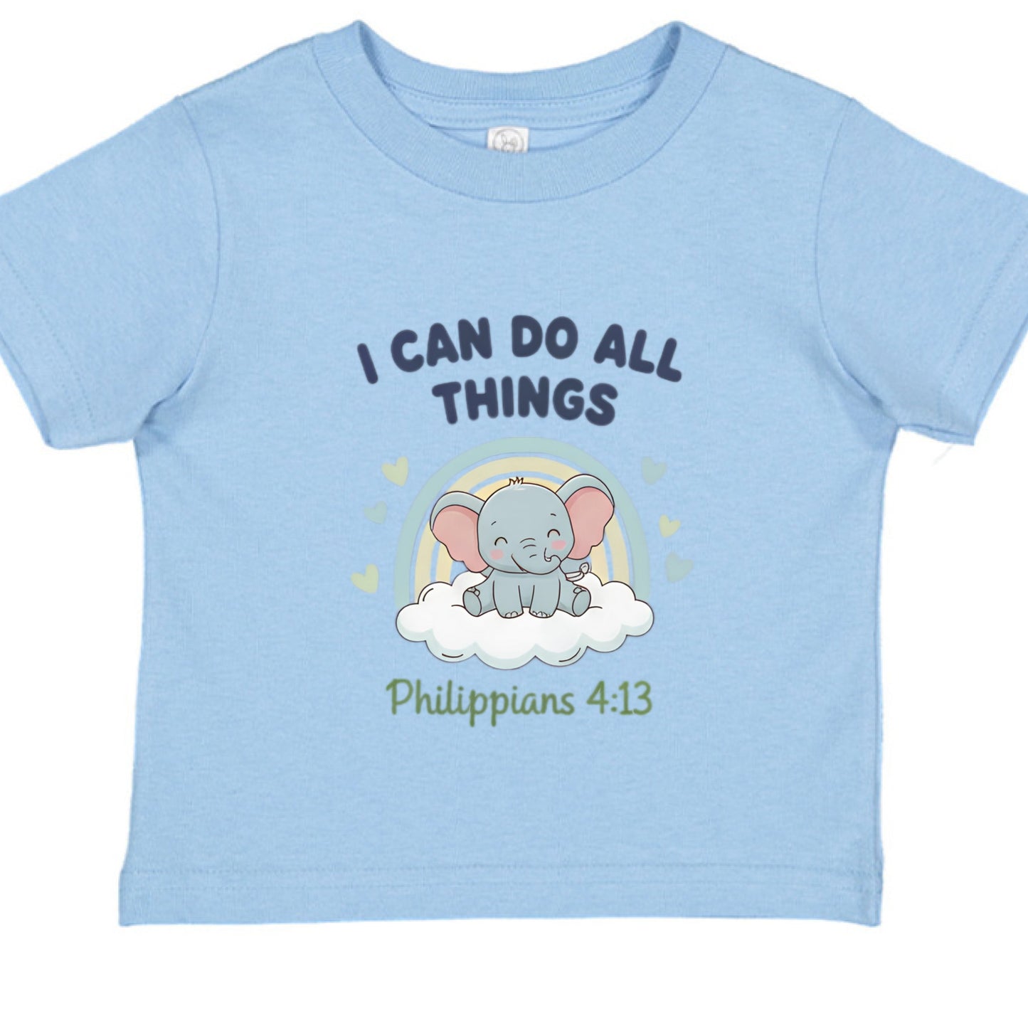 I can do all things Baby Philippians 4:13 Faith T-Shirt LIGHT BLUE Salvation Clothing and Accessories Apparel