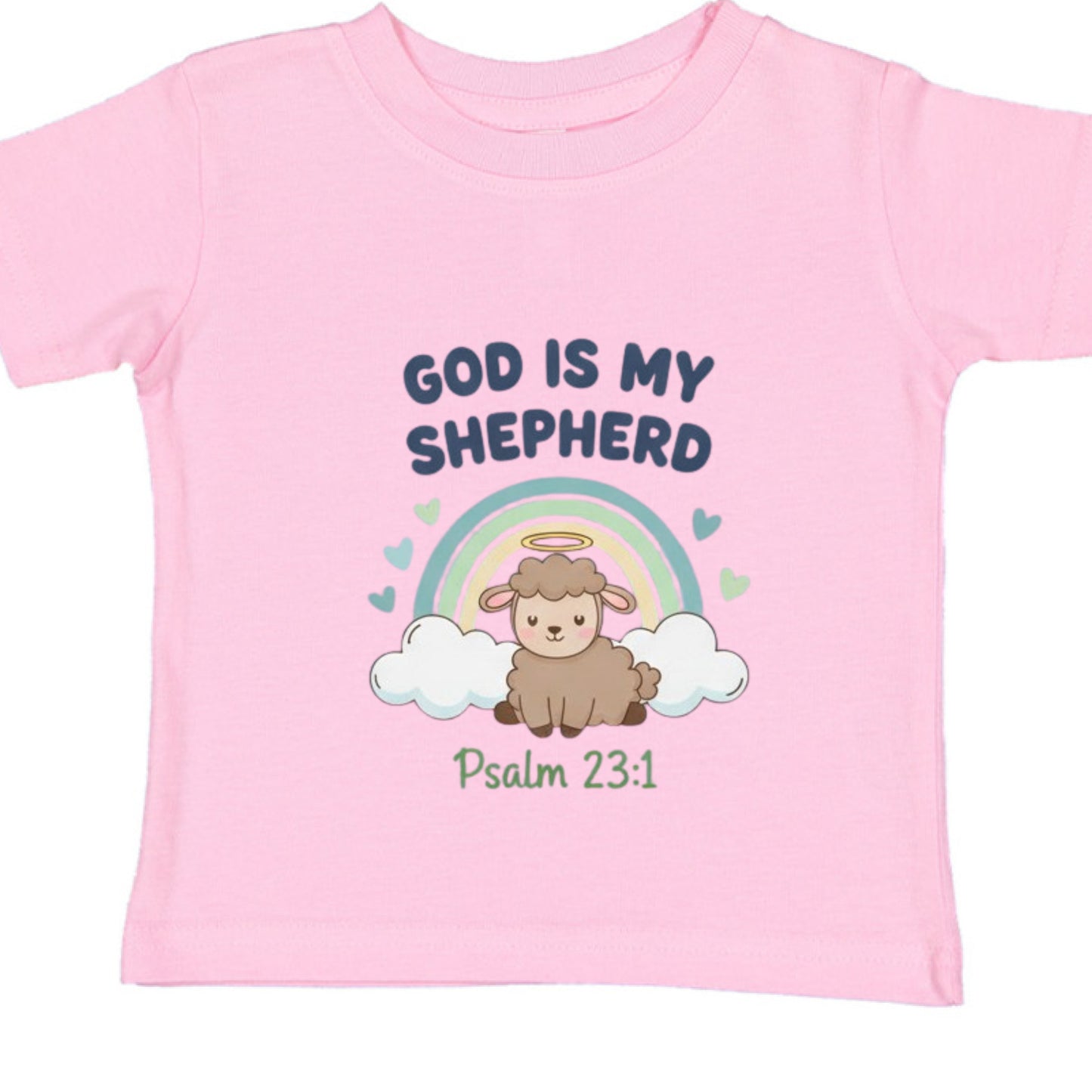 God is my Shepherd Psalm 23:1 Baby Faith T-Shirt PINK Salvation Clothing and Accessories Apparel