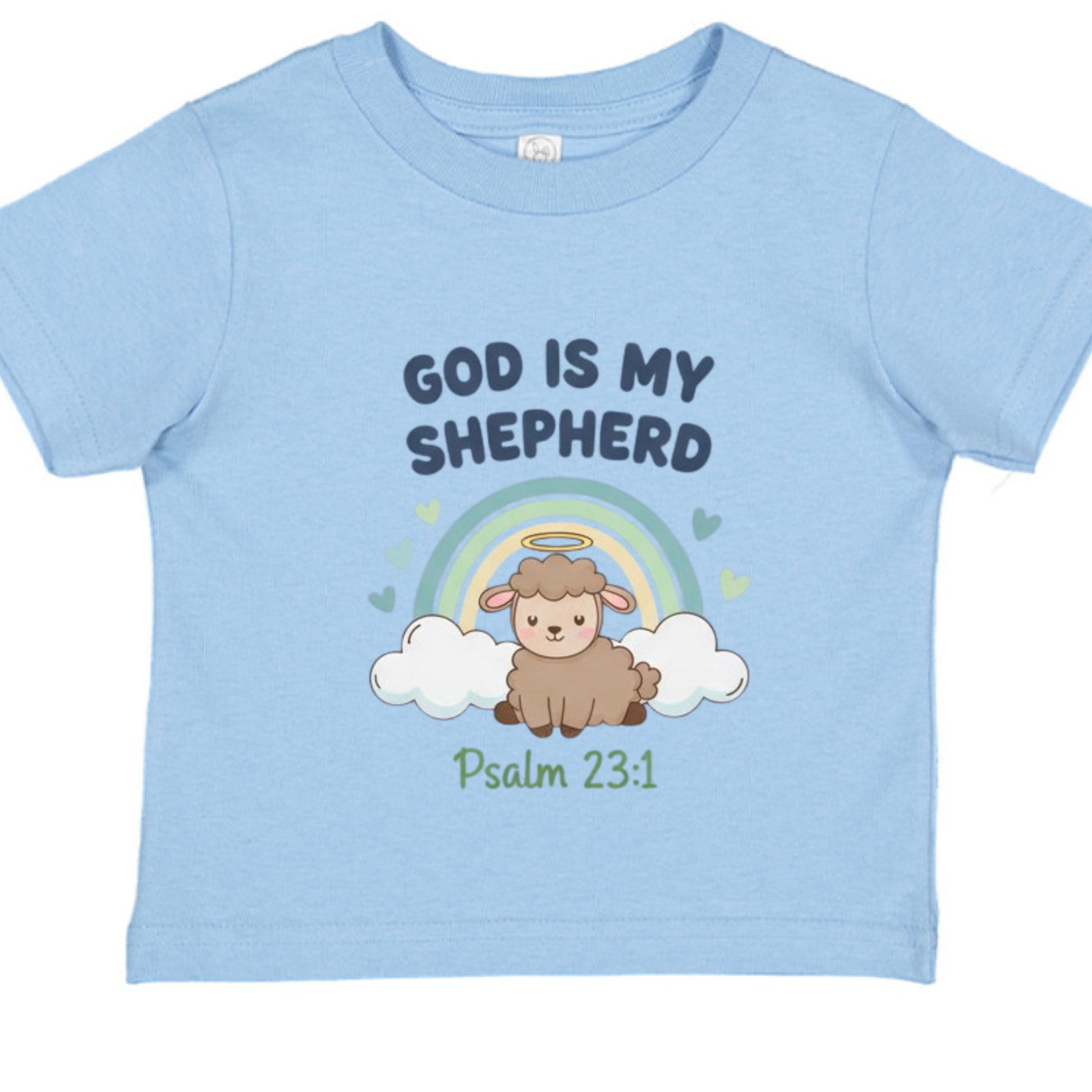 God is my Shepherd Psalm 23:1 Baby Faith T-Shirt LIGHT BLUE Salvation Clothing and Accessories Apparel