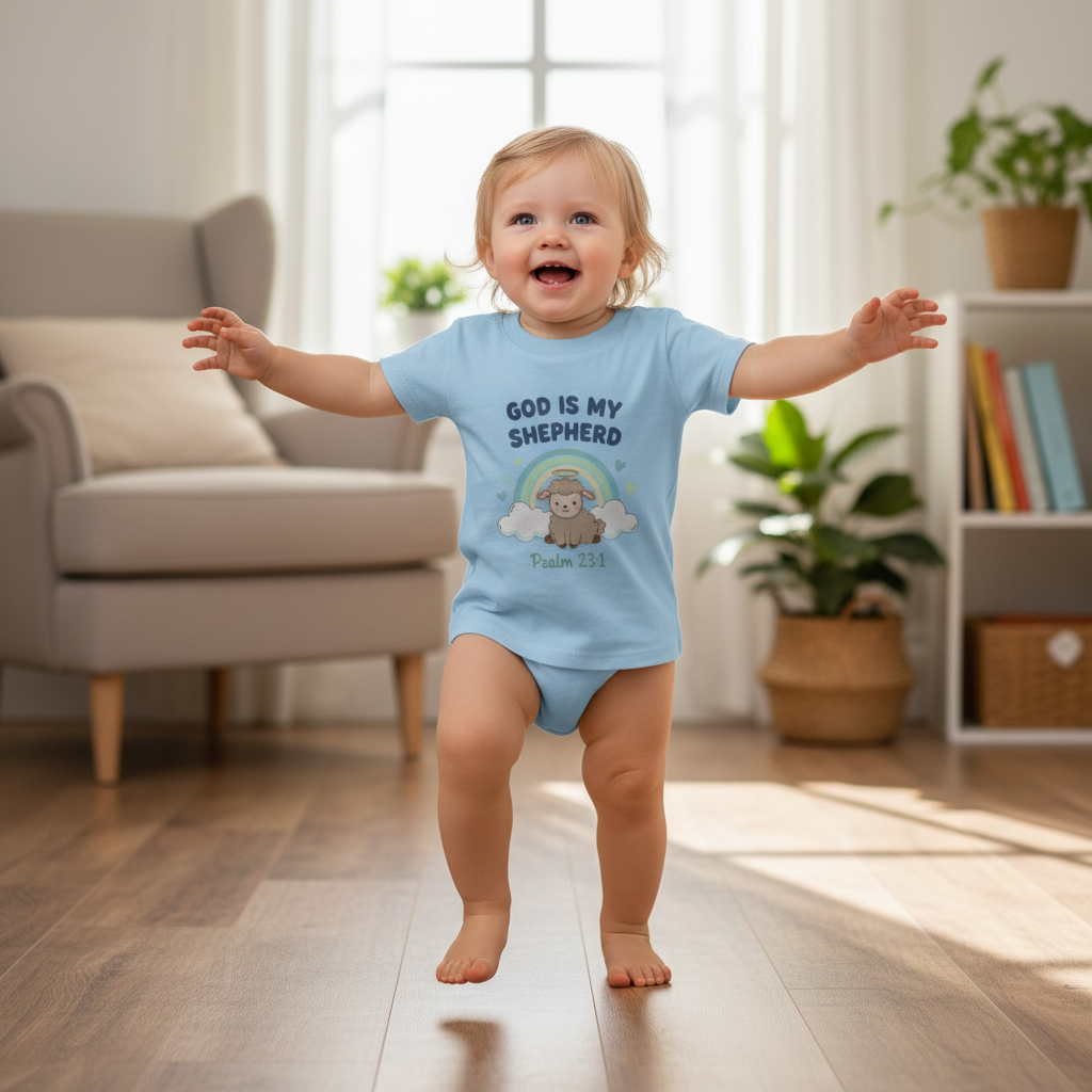 God is my Shepherd Psalm 23:1 Baby Faith T-Shirt Salvation Clothing and Accessories Apparel
