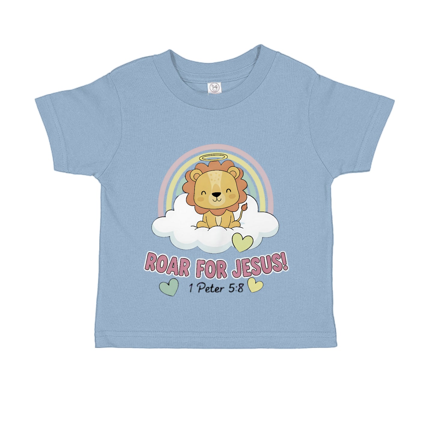 Roar for Jesus 1 Peter 5:8 Toddler Faith T-Shirt LT.BLUE Salvation Clothing and Accessories Apparel