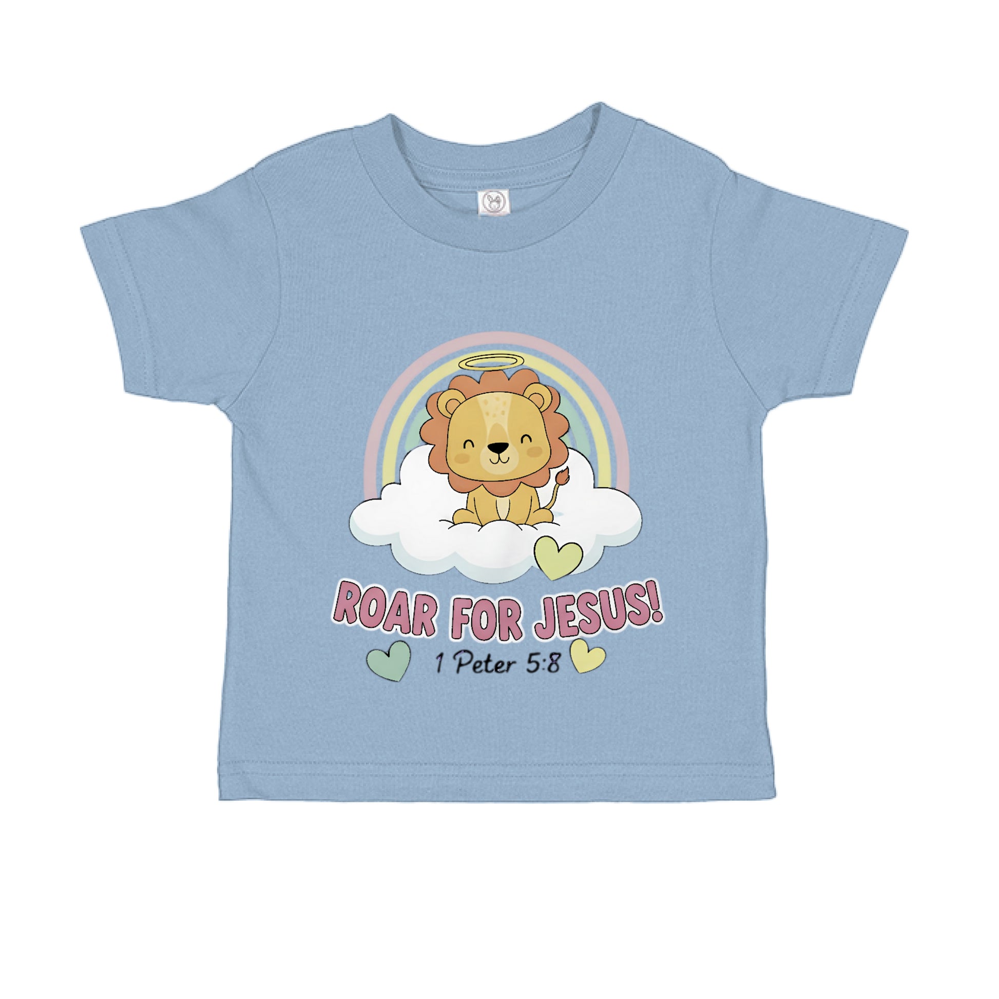 Roar for Jesus 1 Peter 5:8 Toddler Faith T-Shirt LT.BLUE Salvation Clothing and Accessories Apparel