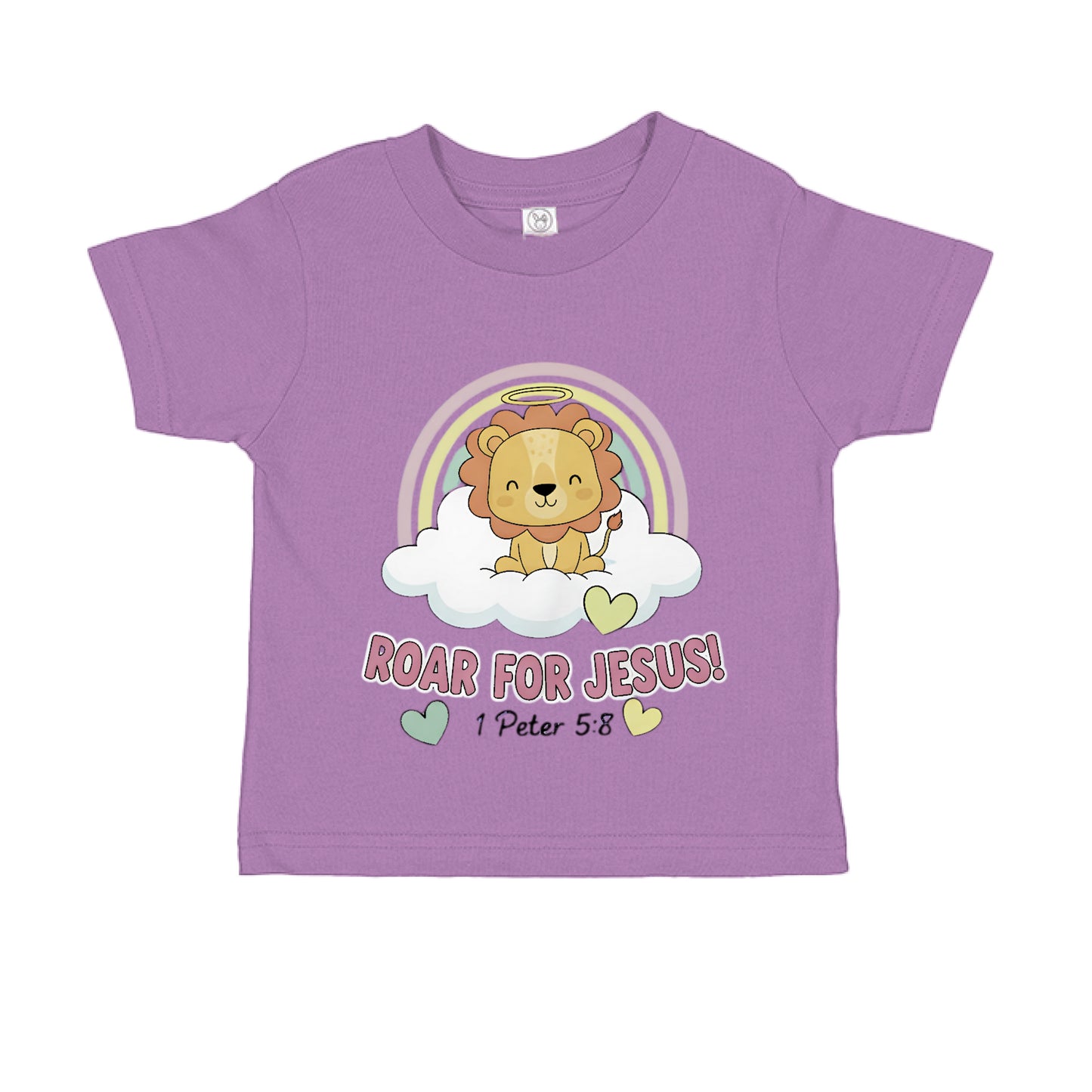 Roar for Jesus 1 Peter 5:8 Toddler Faith T-Shirt LAVENDER Salvation Clothing and Accessories Apparel