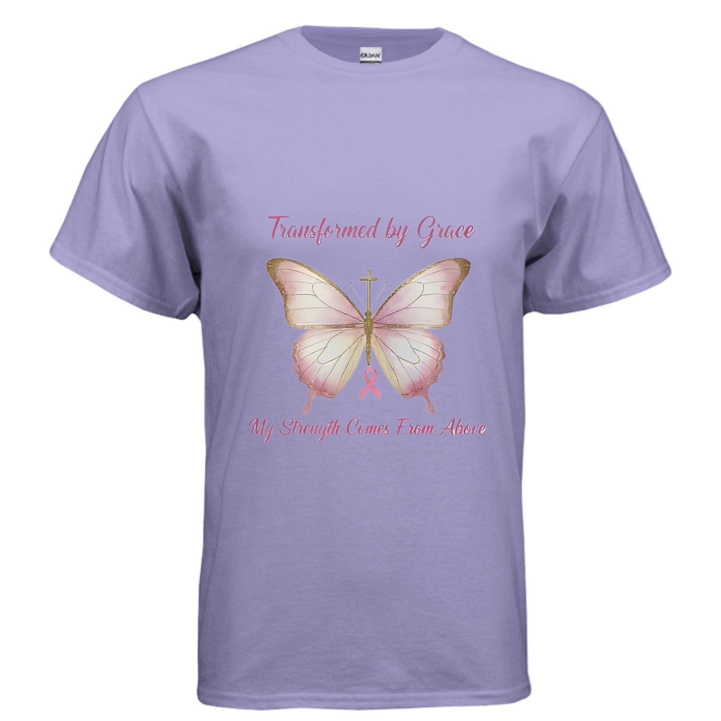 Transformed By Grace Faith T-Shirt(Breast Cancer Awareness) VIOLET Salvation Clothing and Accessories Apparel