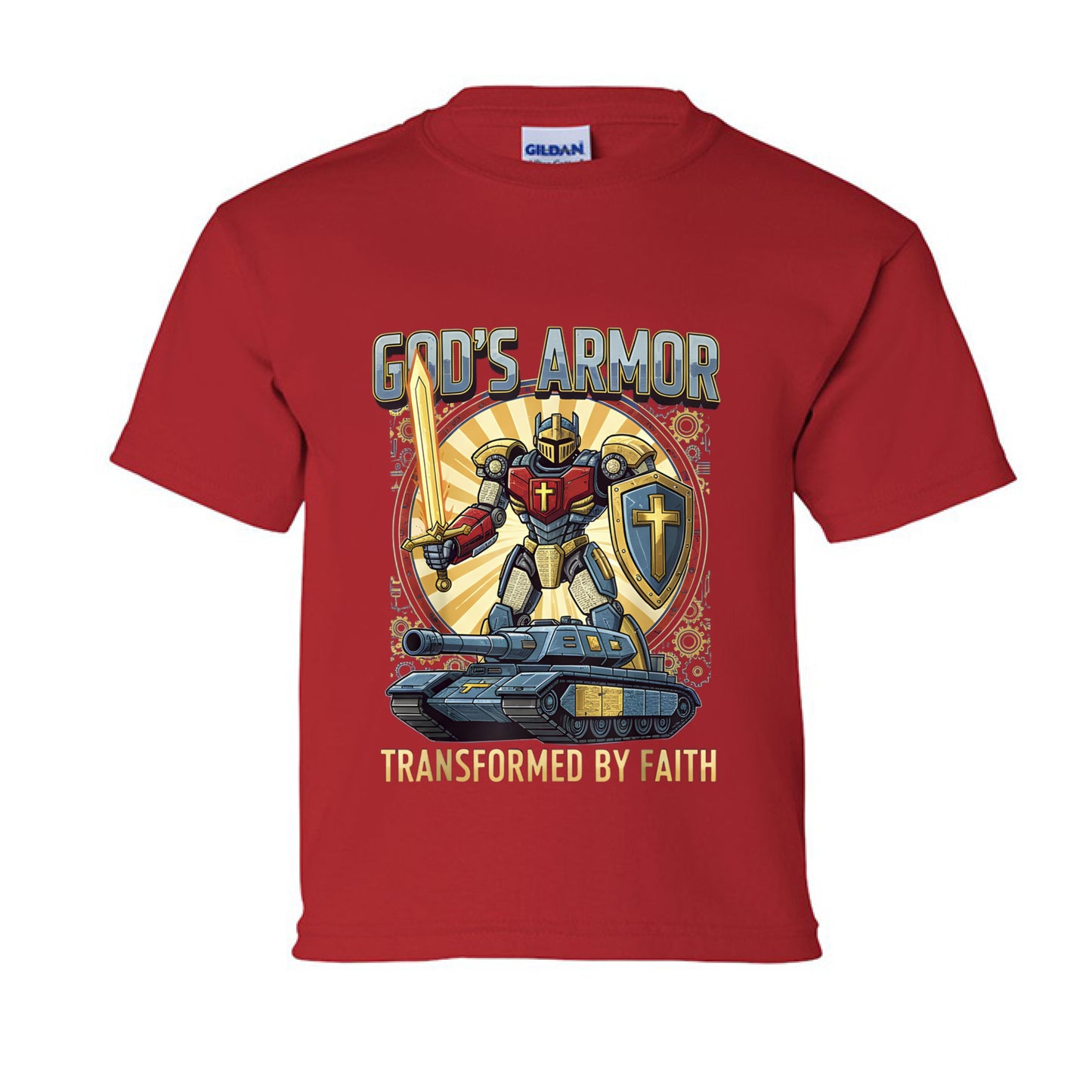 Transformed by Faith Faith kids T-Shirt RED Salvation Clothing and Accessories Apparel