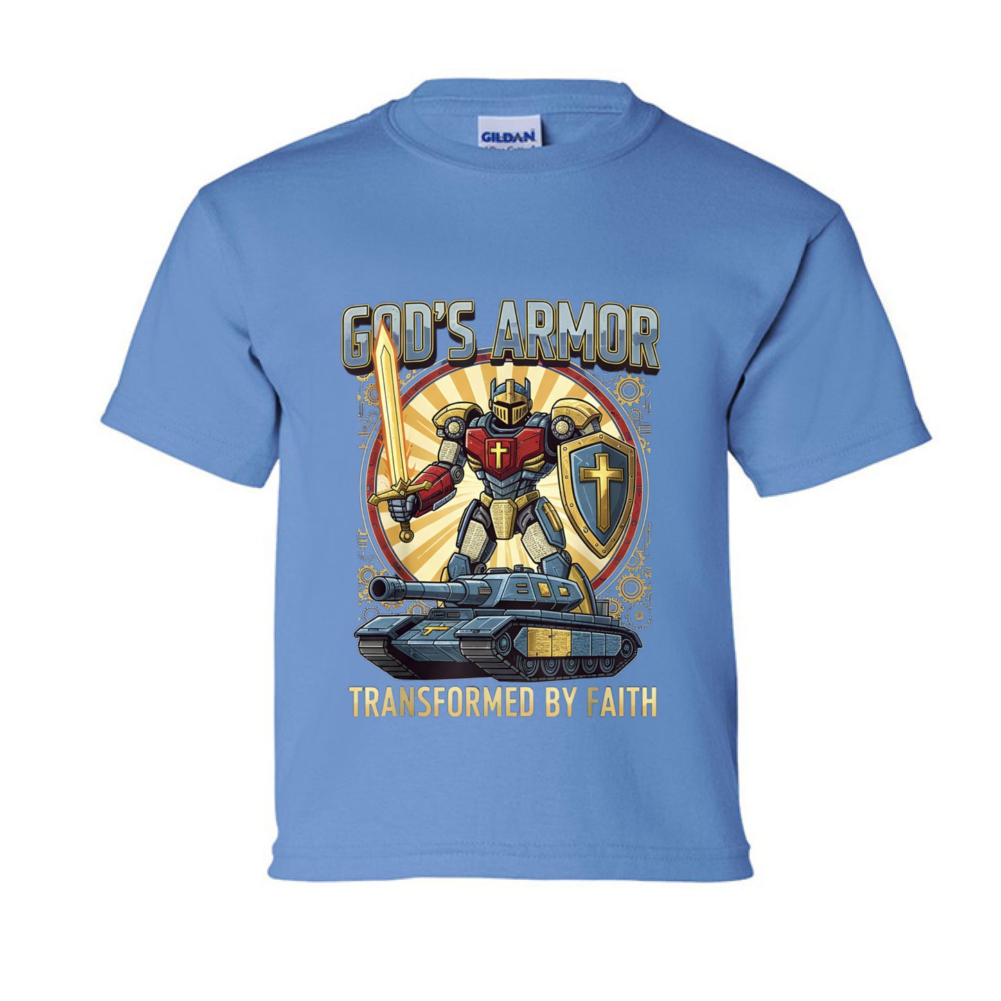 Transformed by Faith Faith kids T-Shirt CAROLINA BLUE Salvation Clothing and Accessories Apparel