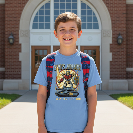 Transformed by Faith Christian kids T-Shirt Salvation Clothing and Accessories Apparel