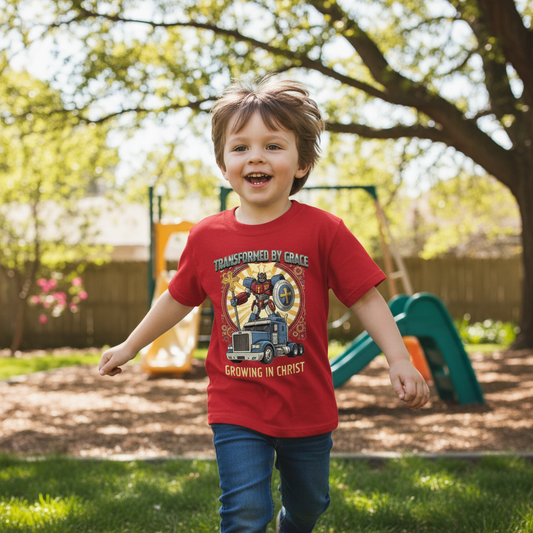 Transformed by Grace Growing in Christ Christian kids T-Shirt Salvation Clothing and Accessories Apparel