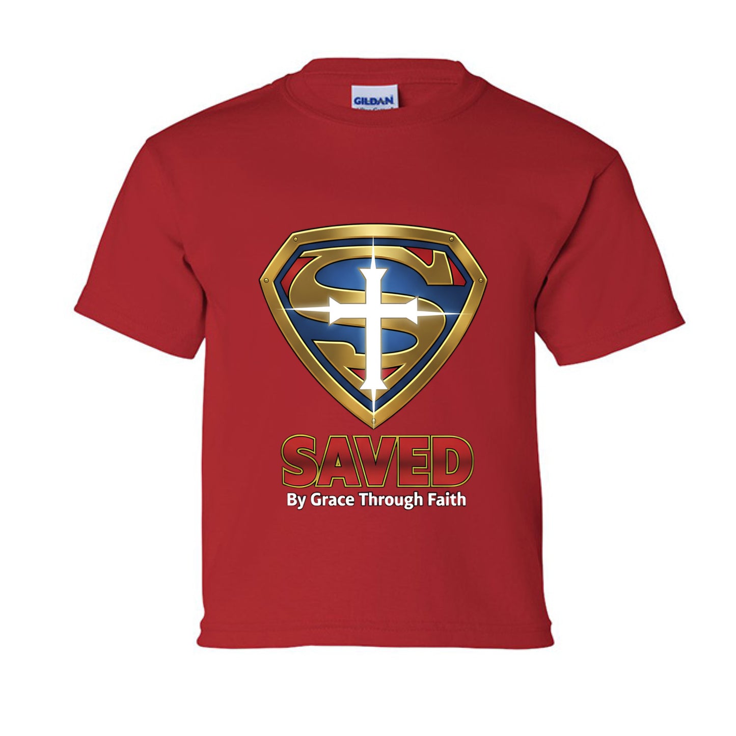 Saved Faith kids T-Shirt RED Salvation Clothing and Accessories Apparel