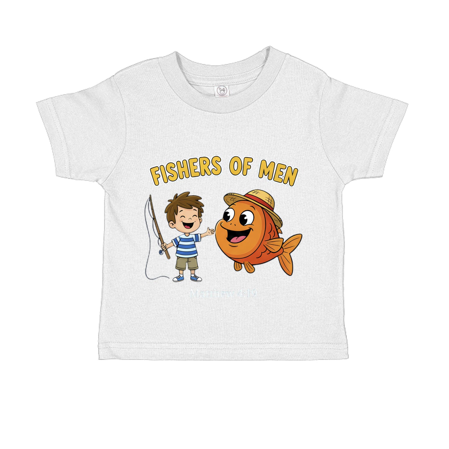 Fishers of men Matthew 4:19 Faith toddler T-Shirt WHITE Salvation Clothing and Accessories Apparel