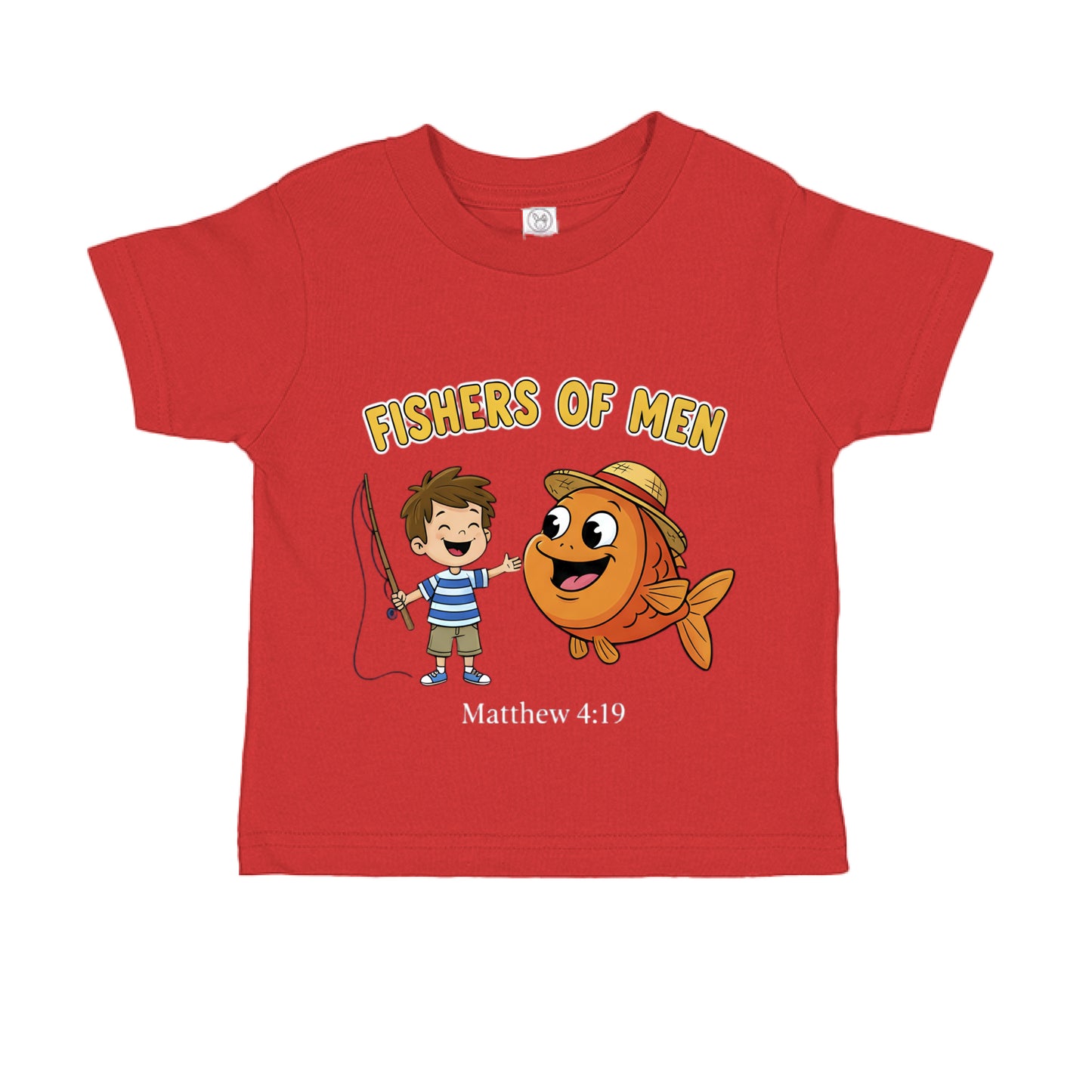 Fishers of men Matthew 4:19 Faith toddler T-Shirt RED Salvation Clothing and Accessories Apparel