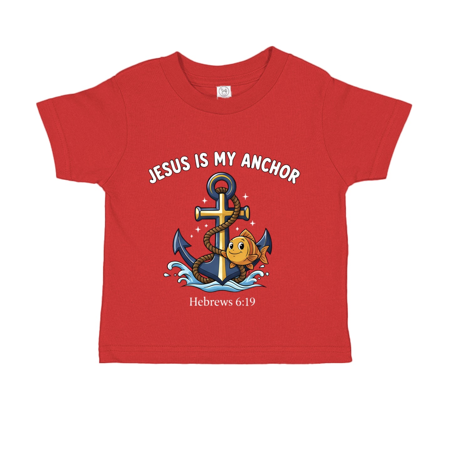 Jesus is my Anchor Hebrews 6:19 Faith toddler T-Shirt RED Salvation Clothing and Accessories Apparel