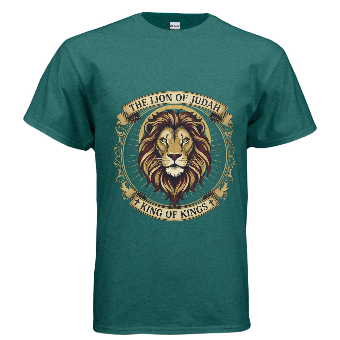 Lion of Judah King of Kings Christian T-Shirt ANTIQUE JADE DOME Salvation Clothing and Accessories Apparel