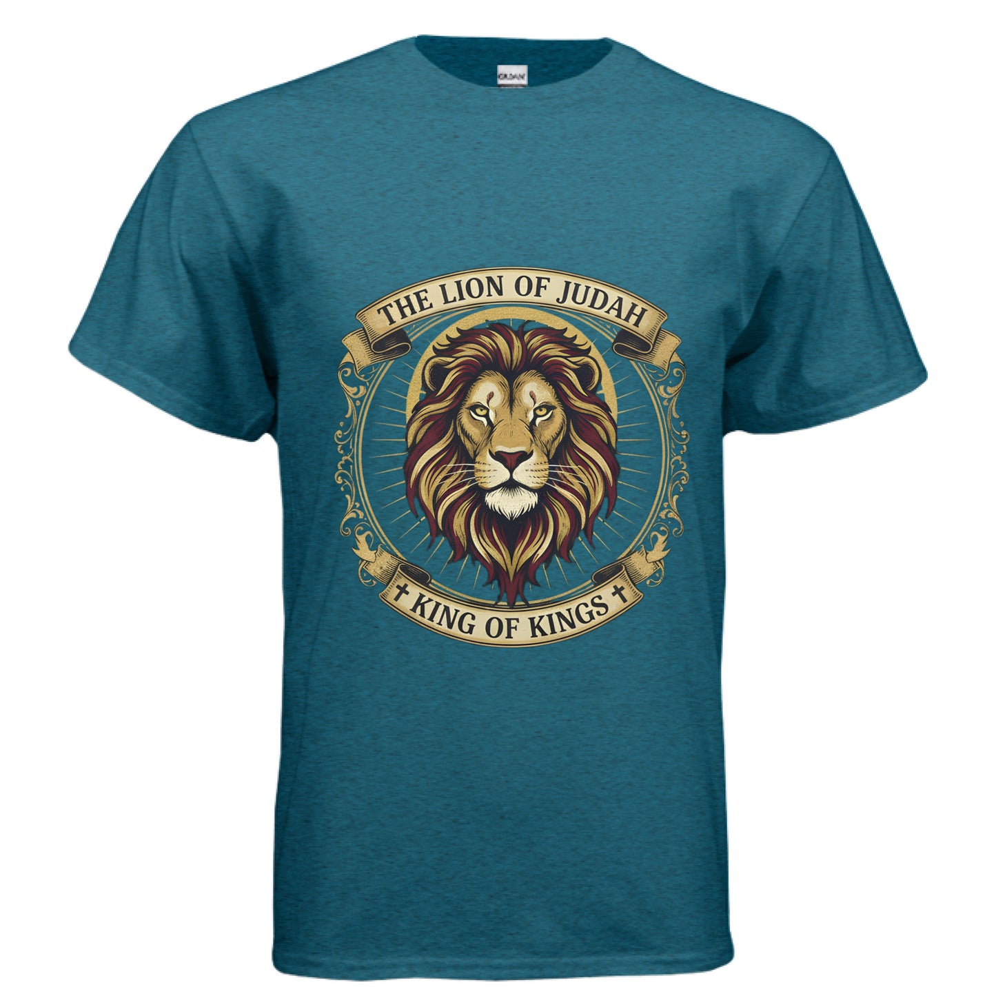 Lion of Judah King of Kings Christian T-Shirt ANTIQUE SAPPHIRE Salvation Clothing and Accessories Apparel