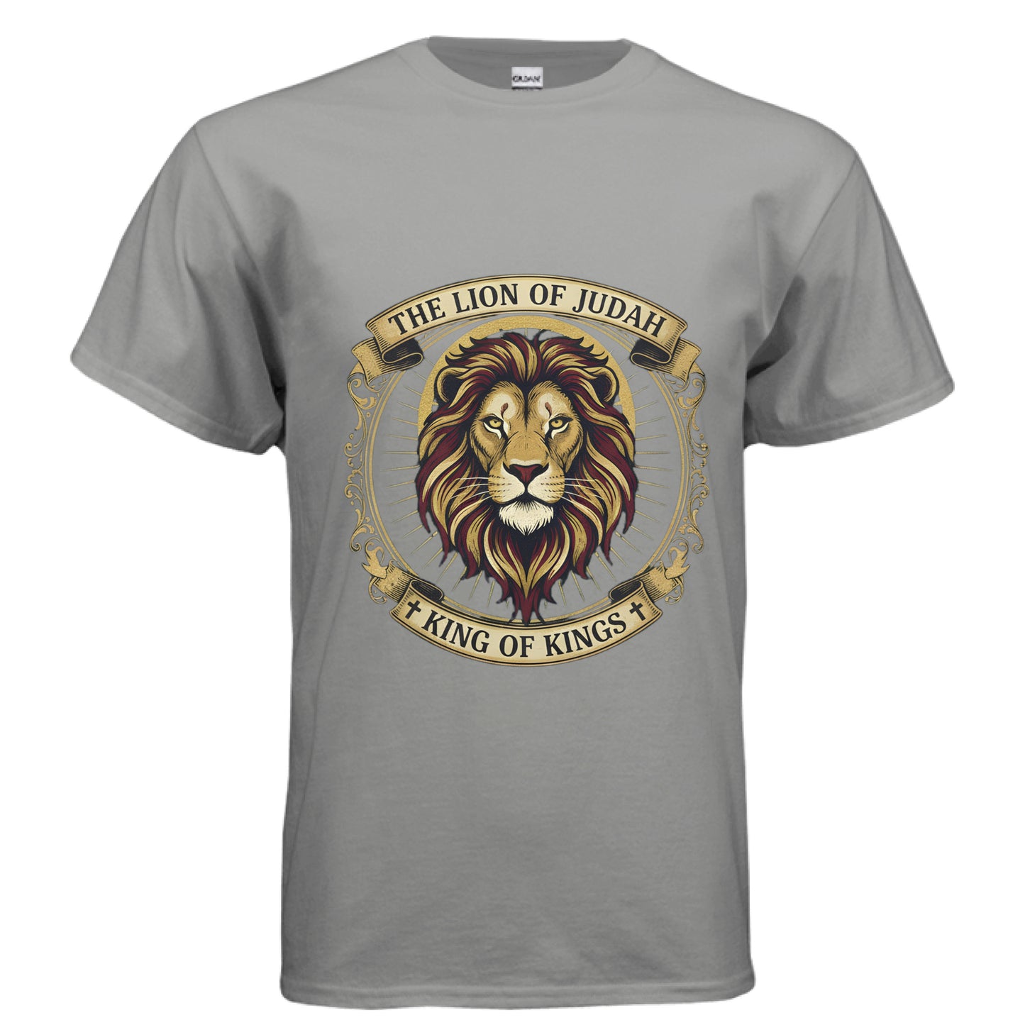 Lion of Judah King of Kings Christian T-Shirt GRAVEL Salvation Clothing and Accessories Apparel