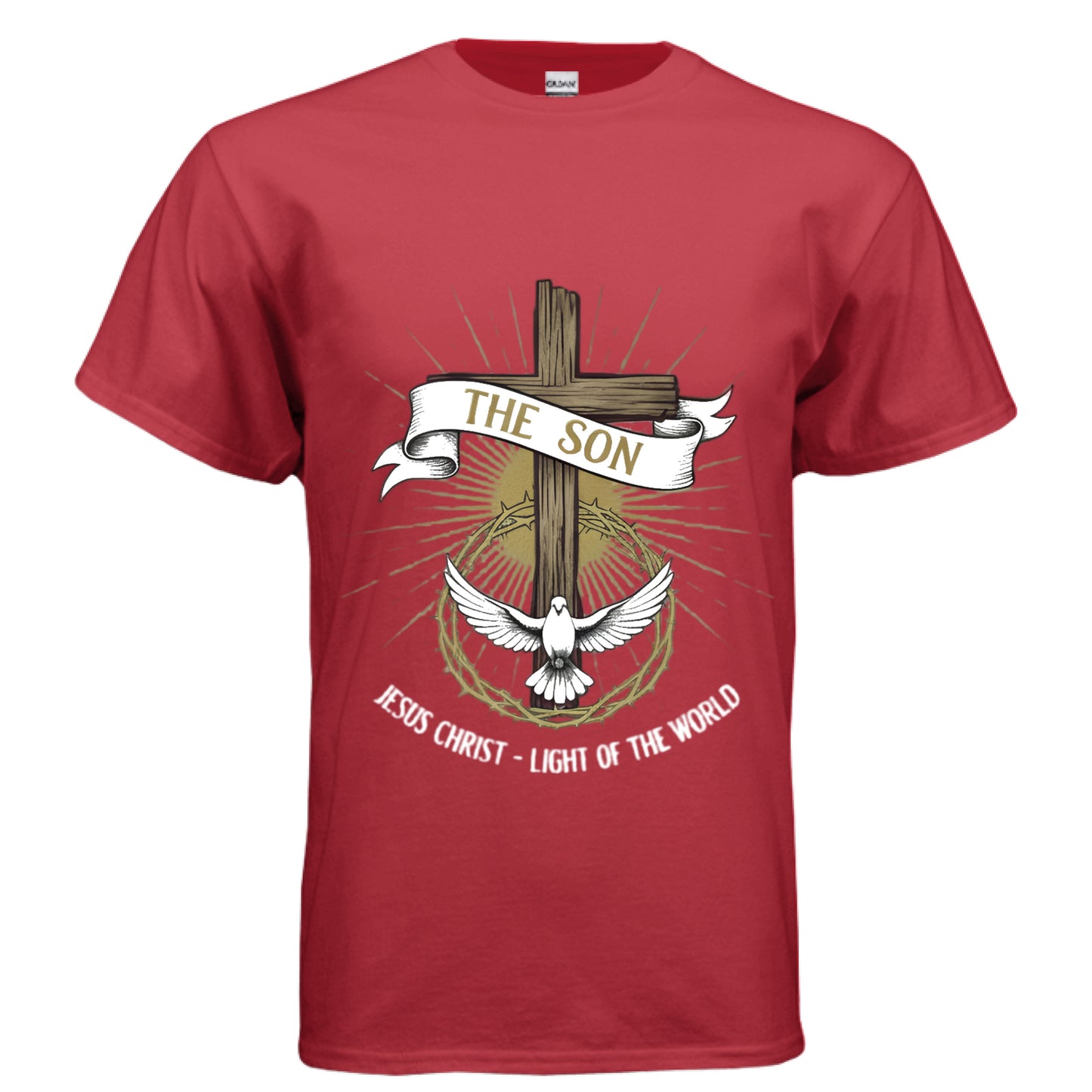 The Son Jesus Christ Light of the World Faith T-Shirt RED Salvation Clothing and Accessories Apparel