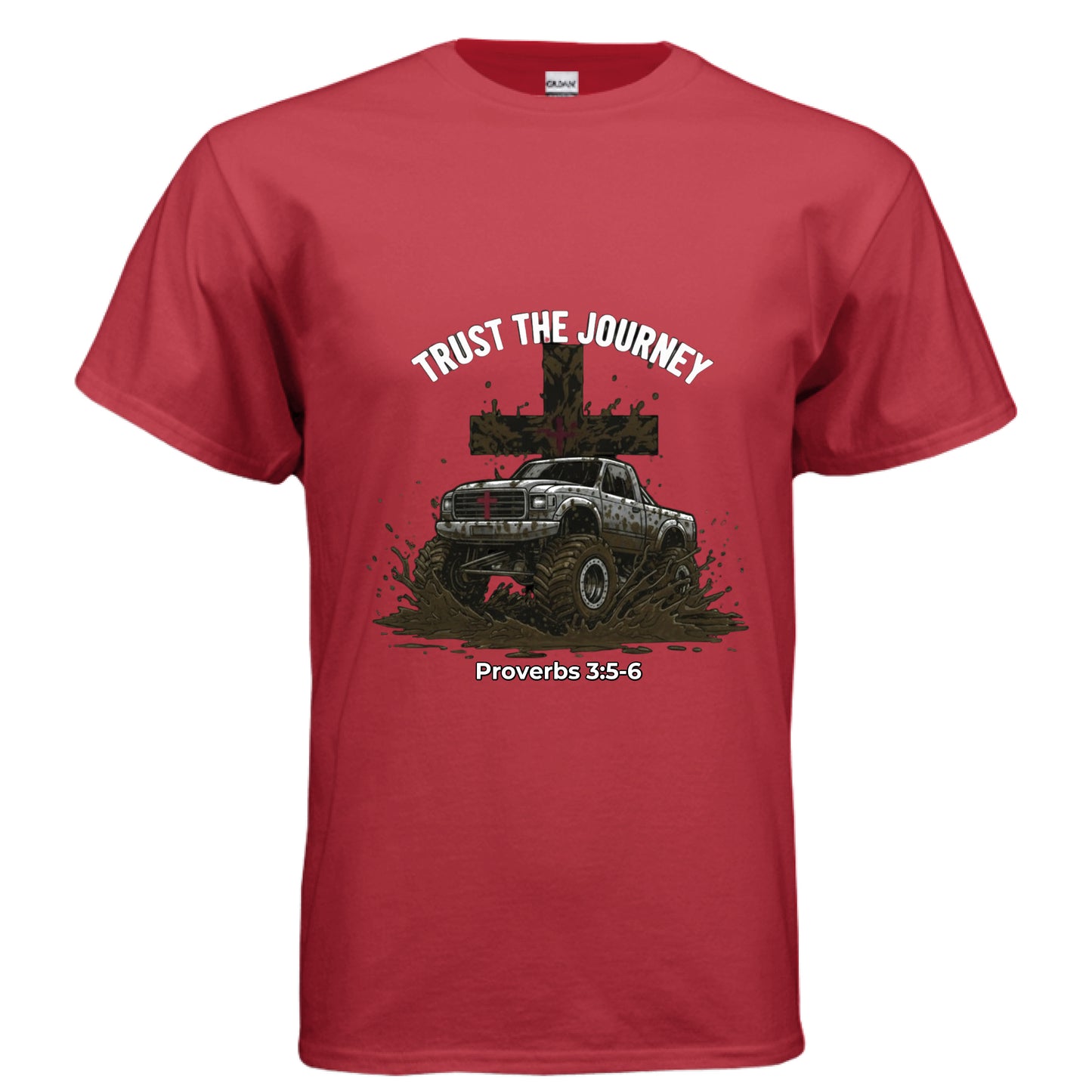 Trust the Journey Proverbs 3:5-6 off-roading Faith T-Shirt RED Salvation Clothing and Accessories Apparel