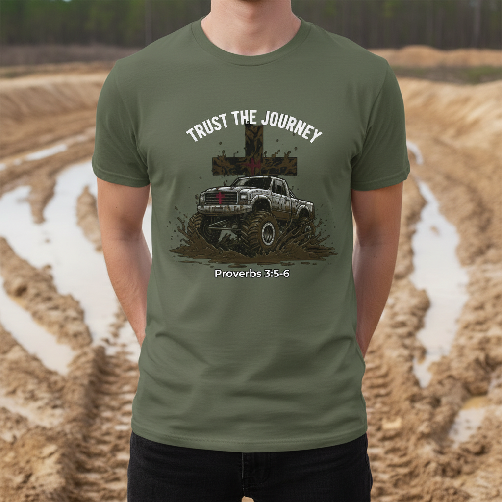 Trust the Journey Proverbs 3:5-6 off-roading Faith T-Shirt Salvation Clothing and Accessories Apparel