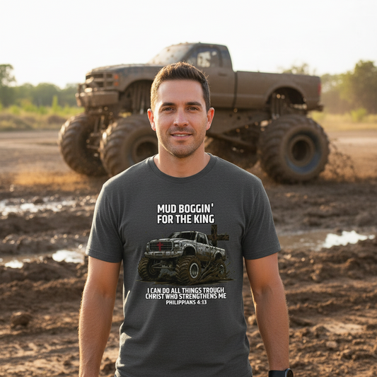 Mud Boggin Philippians 4:13 off-roading Faith T-Shirt Salvation Clothing and Accessories Apparel