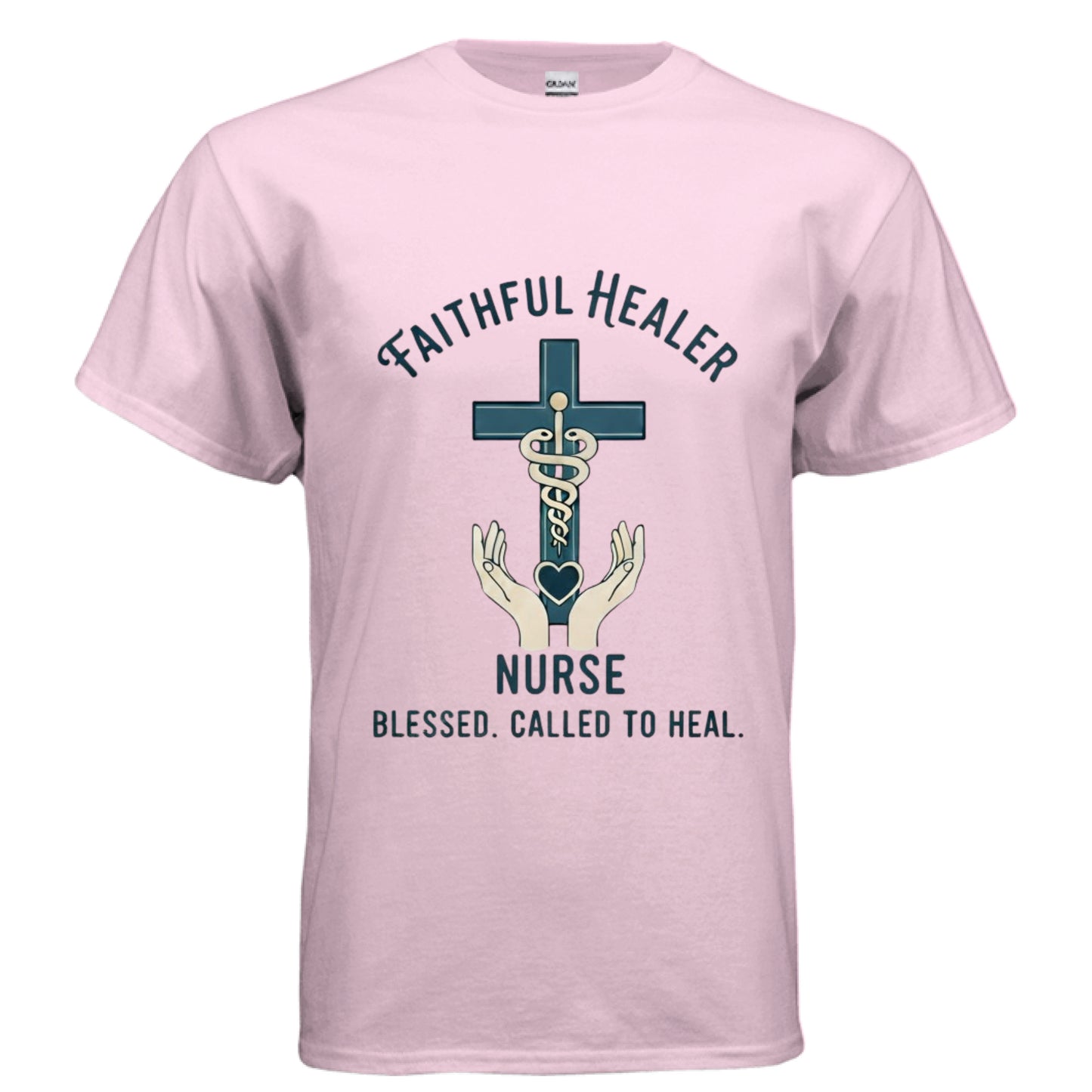 Faithful Healer Nurse Faith T-Shirt LIGHT PINK Salvation Clothing and Accessories Apparel