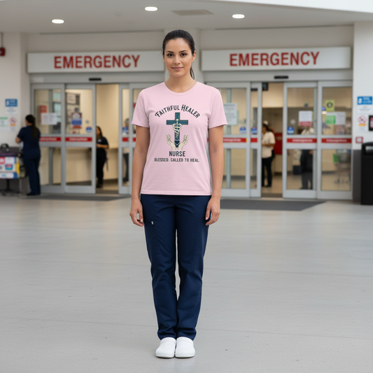 Faithful Healer Nurse Christian T-Shirt Salvation Clothing and Accessories Apparel