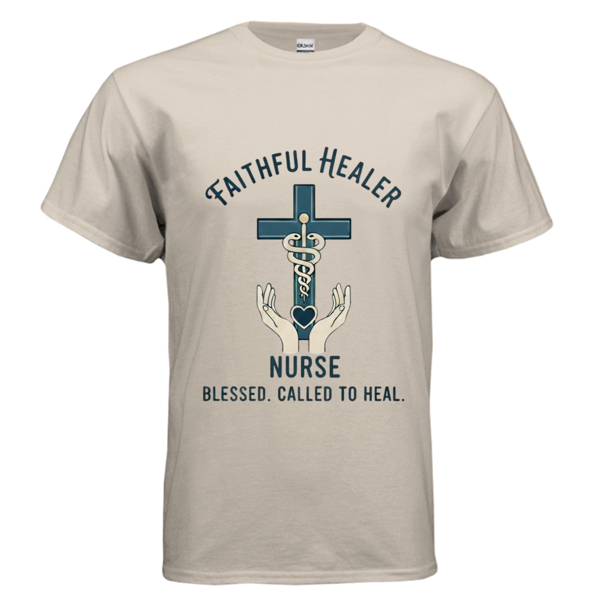 Faithful Healer Nurse Faith T-Shirt SAND Salvation Clothing and Accessories Apparel
