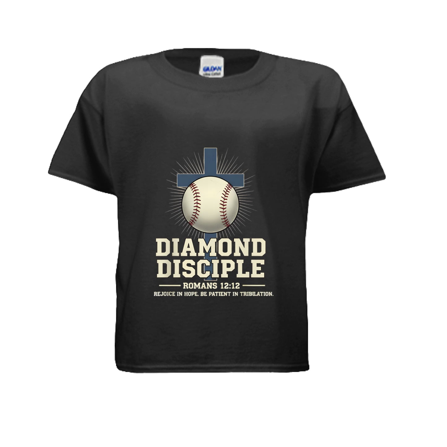 Diamond Disciple Romans 12:12 Kids Faith T-Shirt BLACK Salvation Clothing and Accessories Apparel