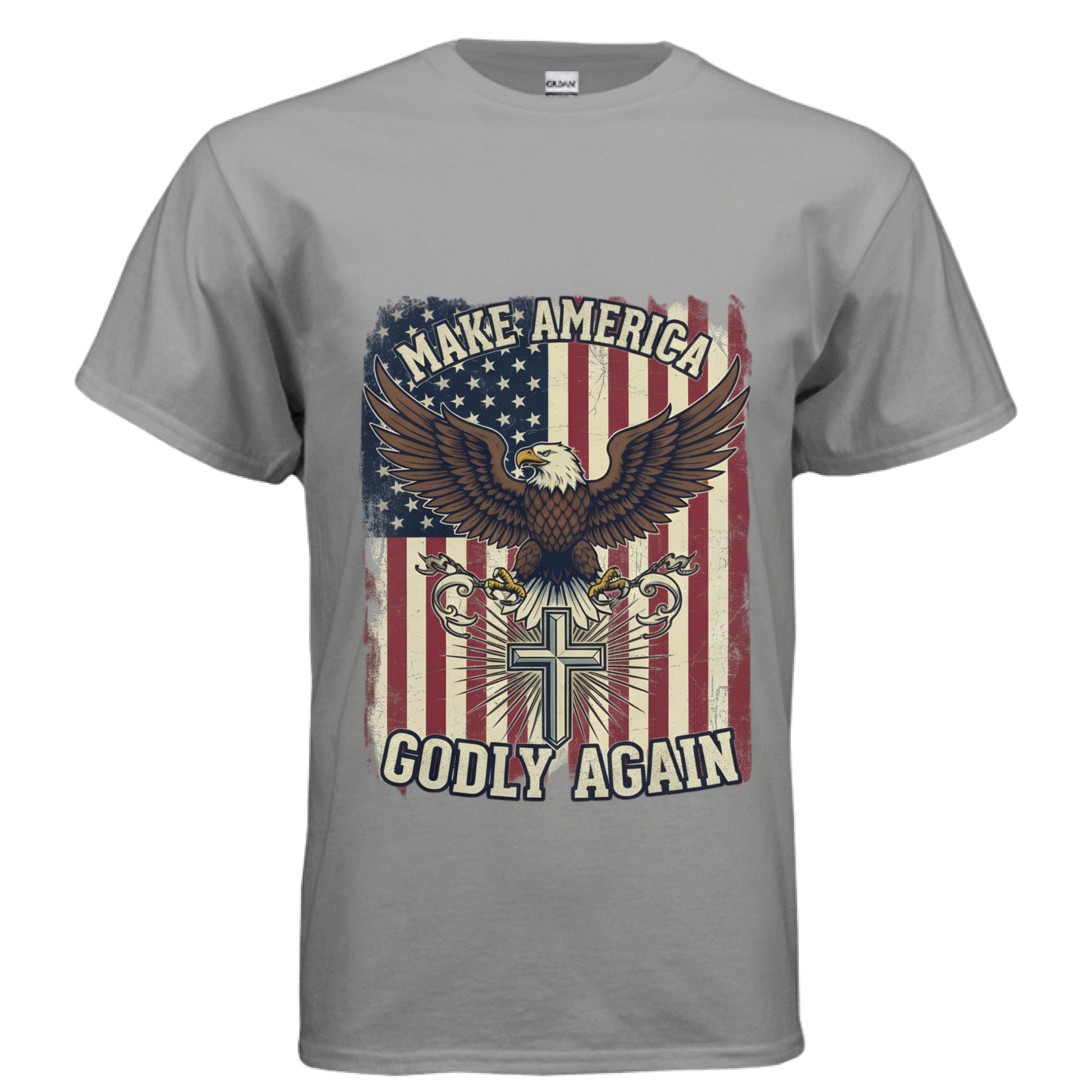 Make America Godly Again MAGA Faith T-Shirt GRAVEL Salvation Clothing and Accessories Apparel
