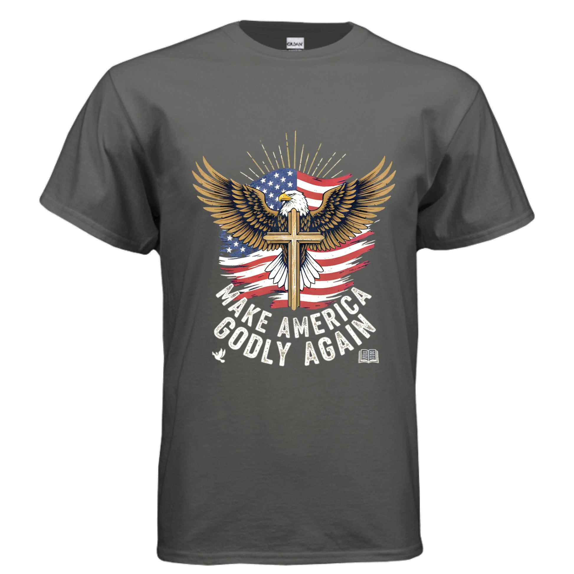 Make America Godly Again MAGA Faith T-Shirt CHARCOAL Salvation Clothing and Accessories Apparel
