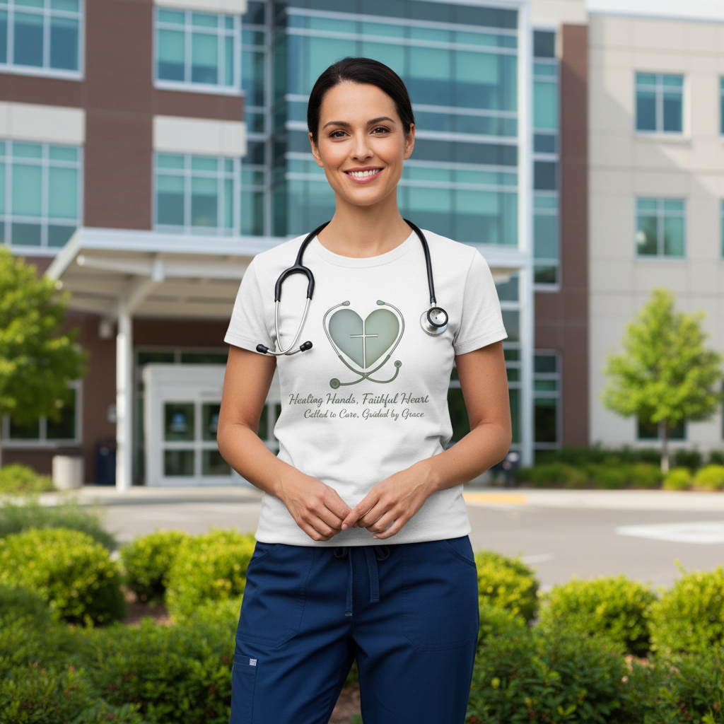 Healing Hands Nursing Faith T-Shirt Salvation Clothing and Accessories Apparel