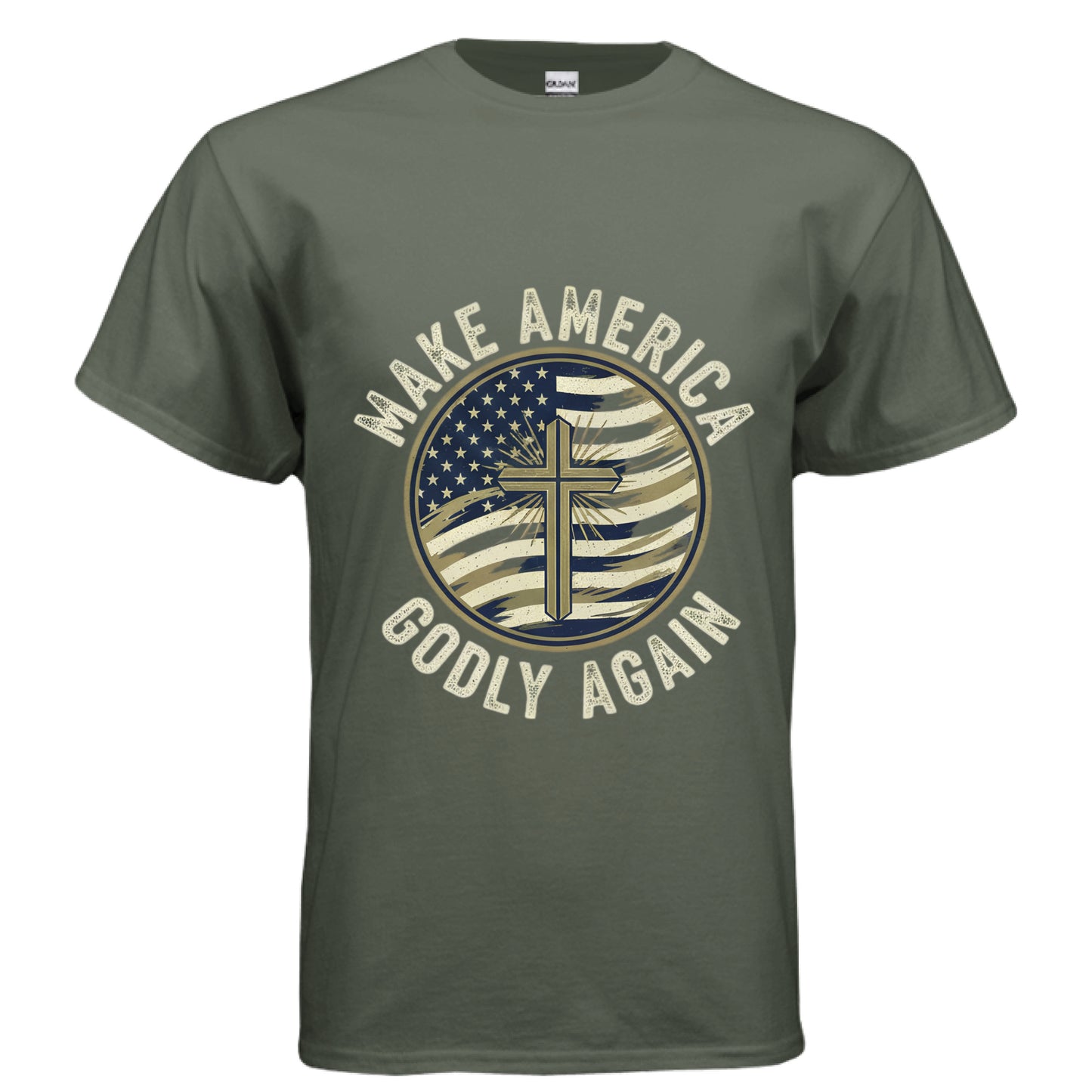 Make America Godly Again MAGA Faith T-Shirt MILITARY GREEN Salvation Clothing and Accessories Apparel