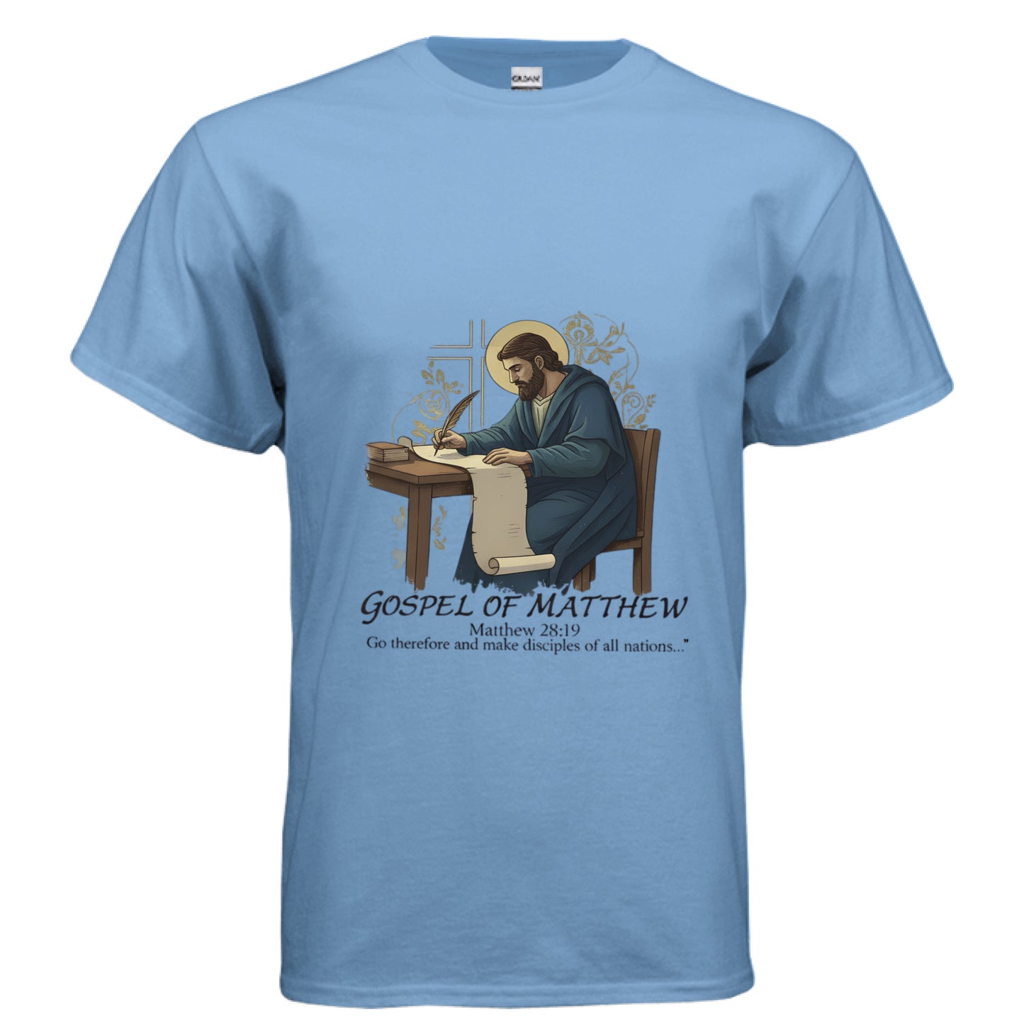 Gospel of Matthew 28:19 Faith T-Shirt CAROLINA BLUE Salvation Clothing and Accessories Apparel